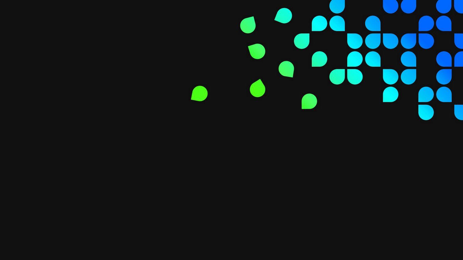 1600x900 Download wallpaper 1600x900 blue, green, black, dots, circles widescreen 16:9 HD background