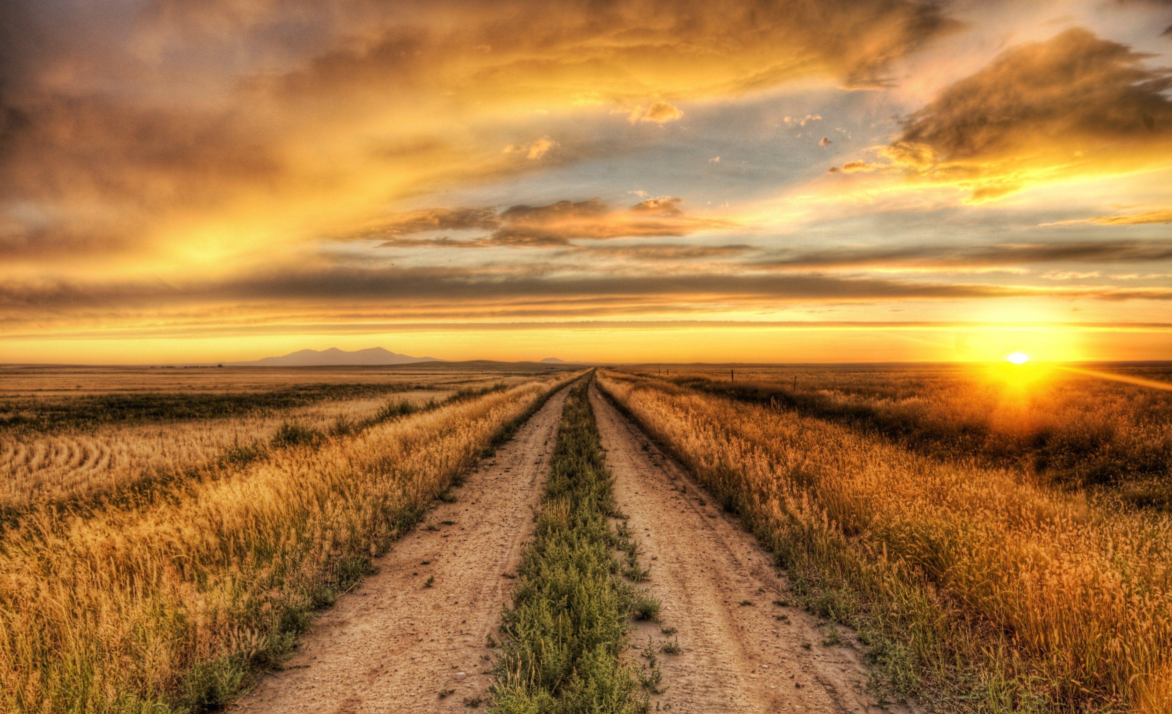 3840x2340 Country Sunset Wallpaper