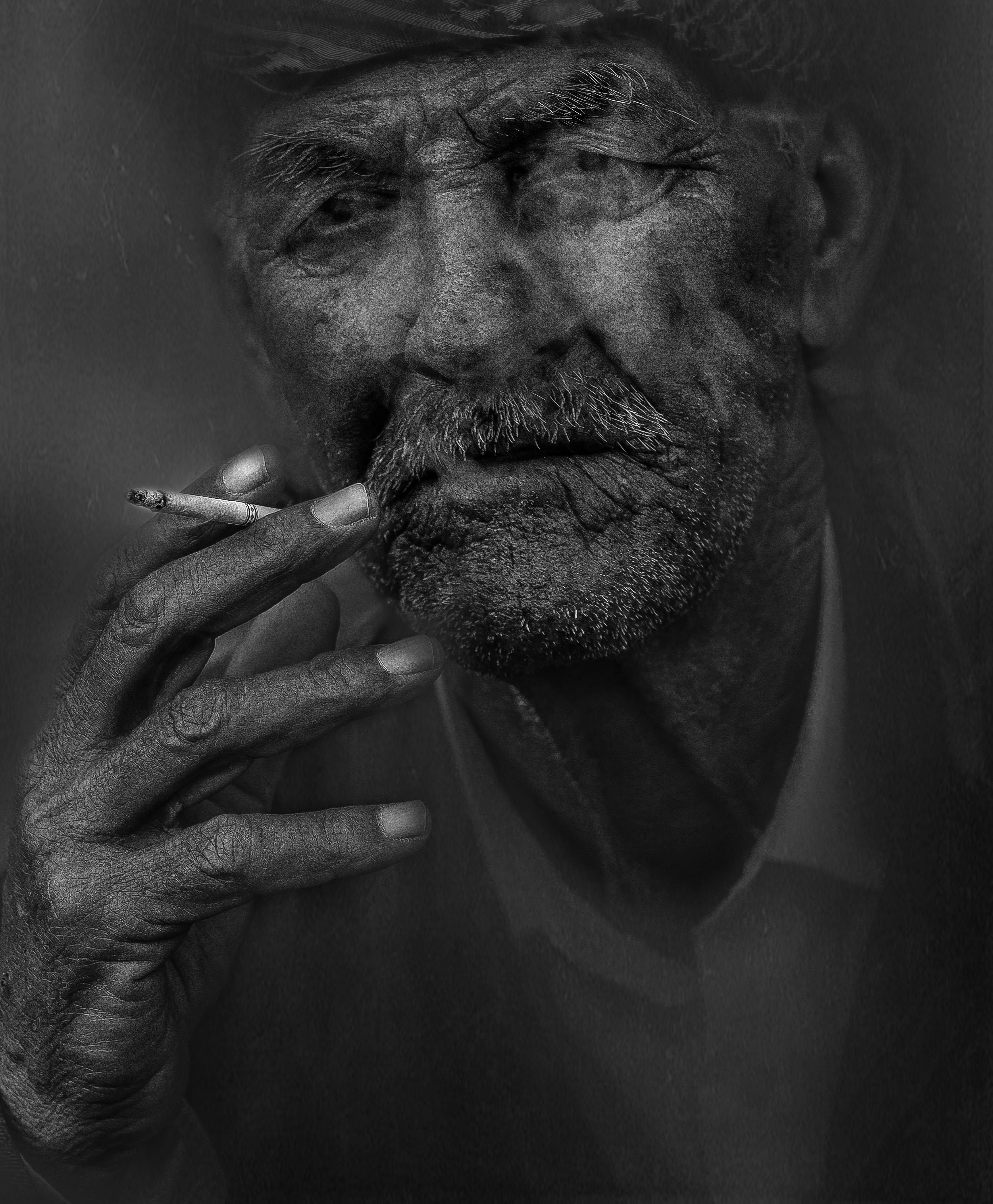 3456x4191 Wallpaper / smoker man smoking cigarette old elderly portrait 4k wallpaper