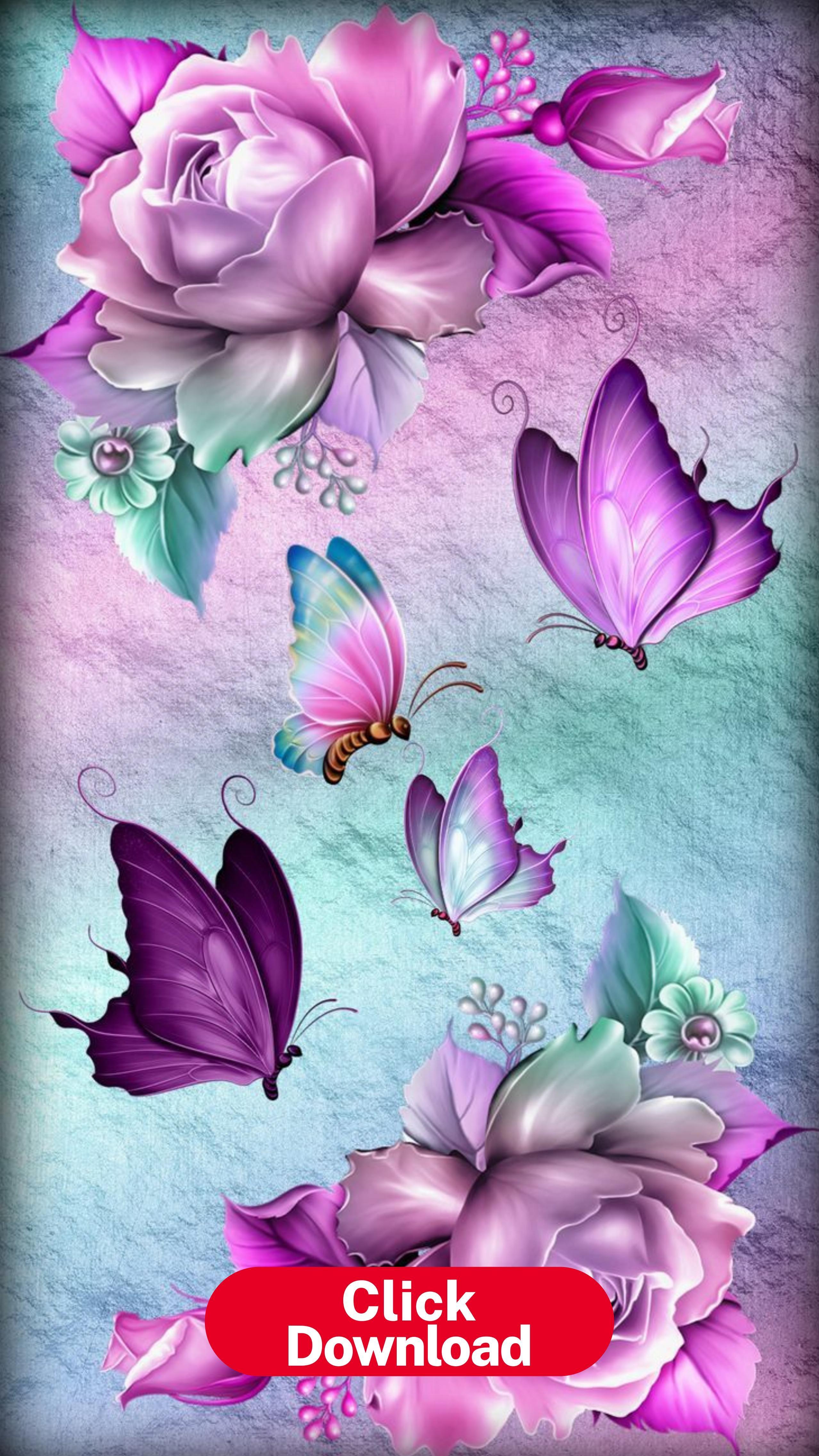 2558x4546 Roses & Butterflies. Flower phone wallpaper, Butterfly wallpaper. Butterfly wallpaper background, Wallpaper nature flowers, Rose wallpaper