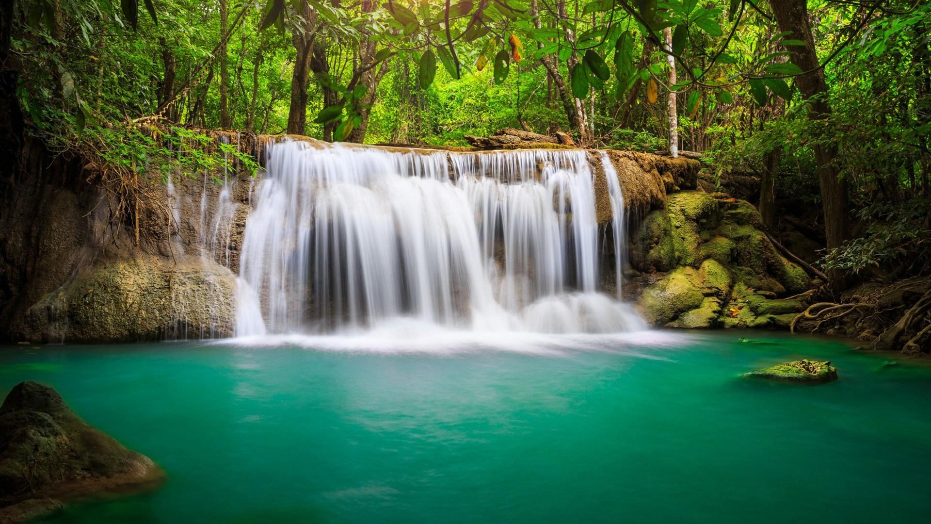 1920x1080 Waterfall flowing water natural beauty wallpaper