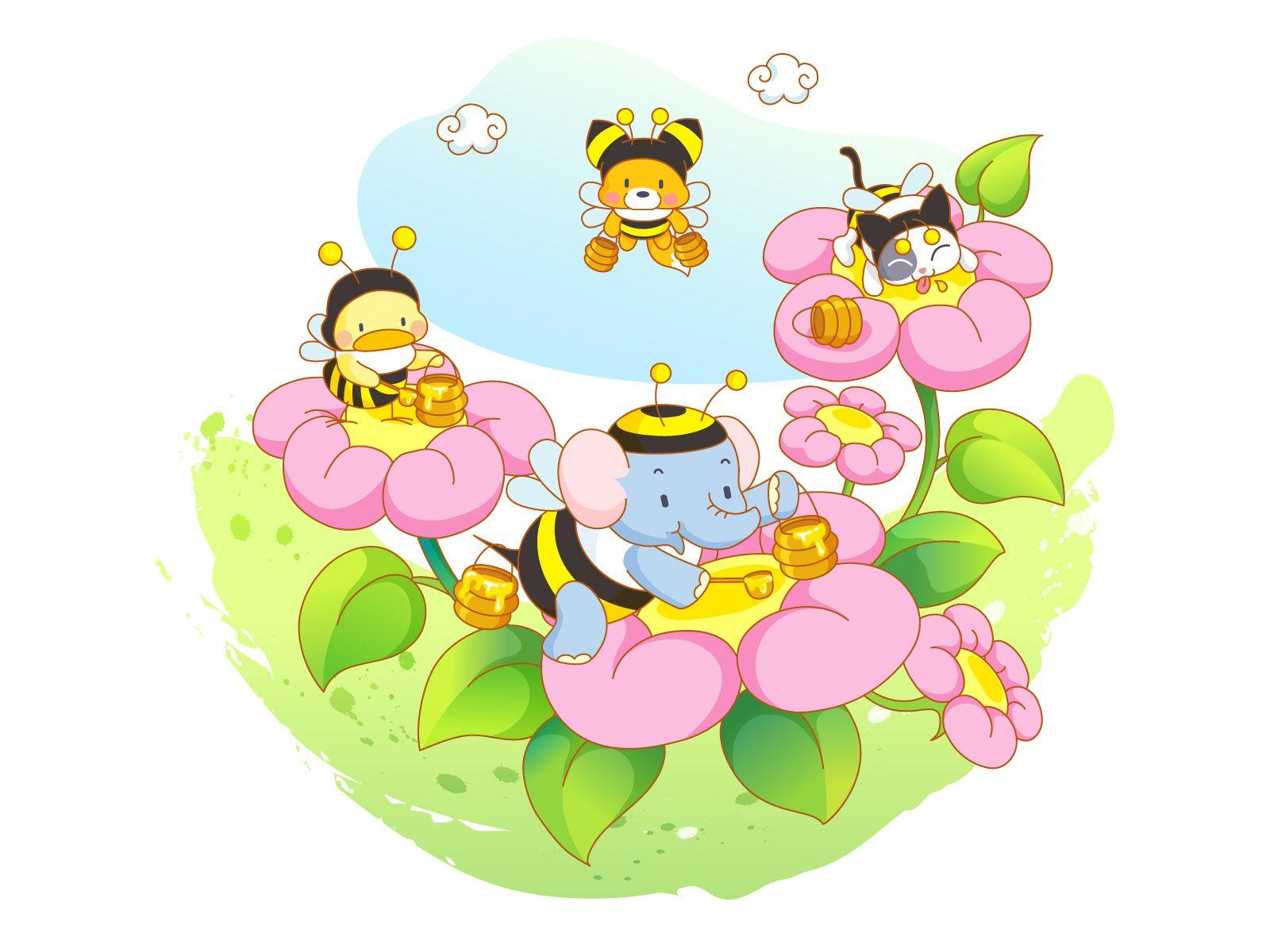 1600x1200 The first series of cartoon animals 170