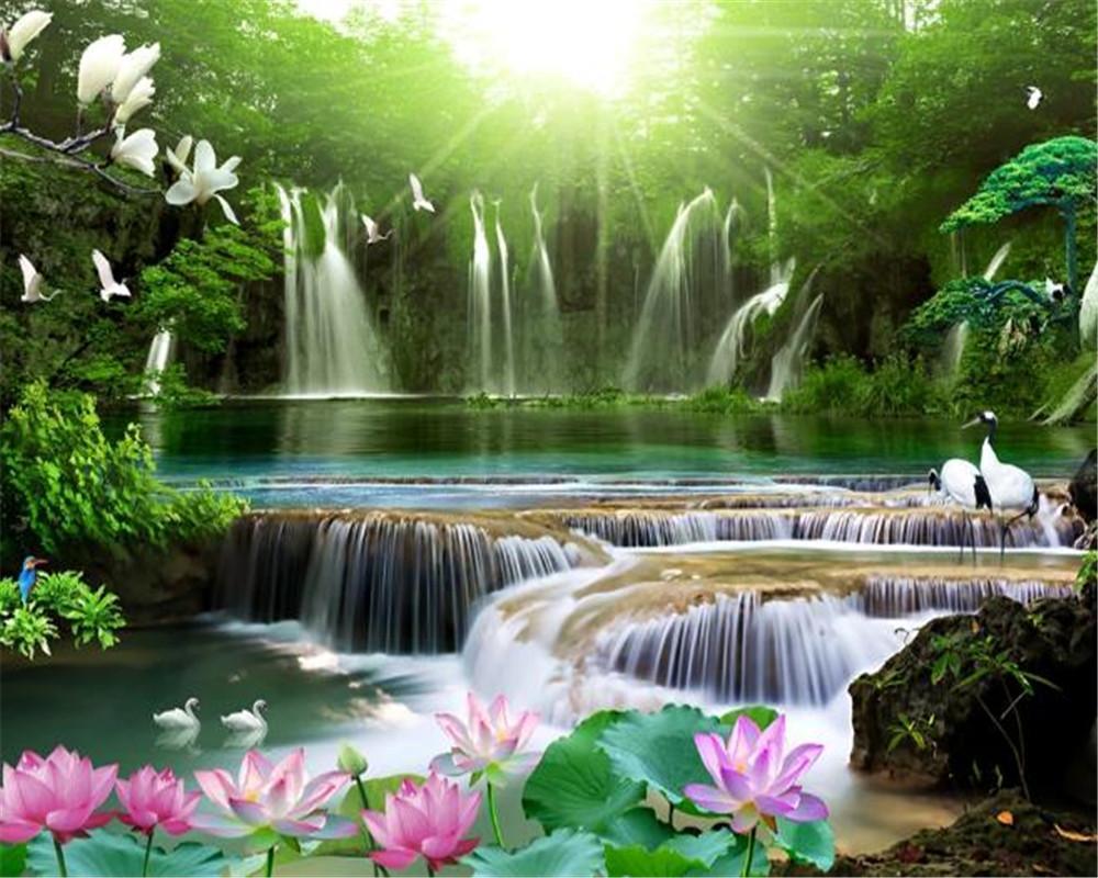 1000x800 Custom Photo 3D Wallpaper Flowing Water Wealth Living Room Sofa Background Wall HD Superior Interior Decorations Wallpaper From Yunlin $12.24