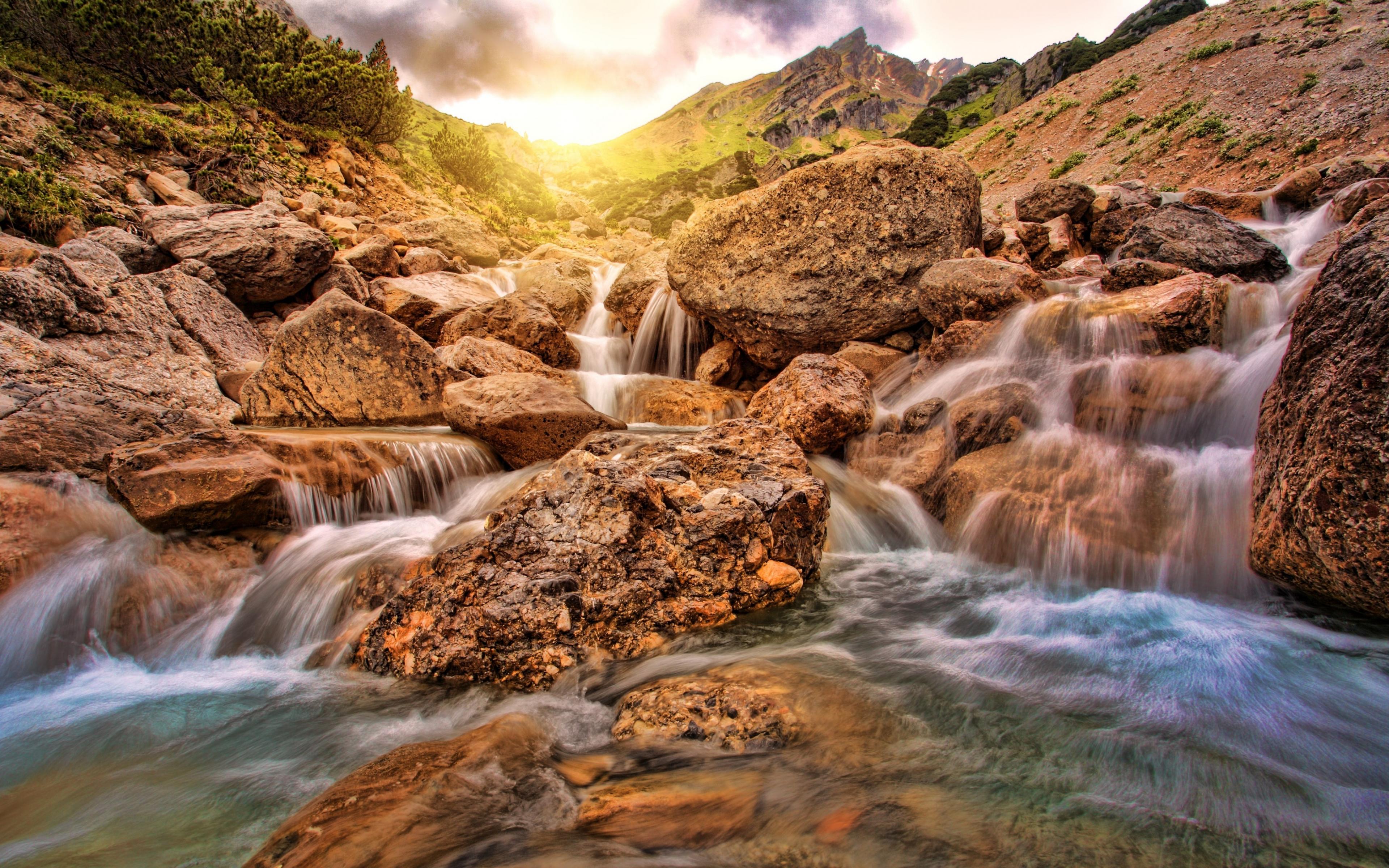 3840x2400 Download 3840x2400 wallpaper water flow, river, rocks, nature, 4k, ultra HD 16: widescreen, 3840x2400 HD image, background, 3266