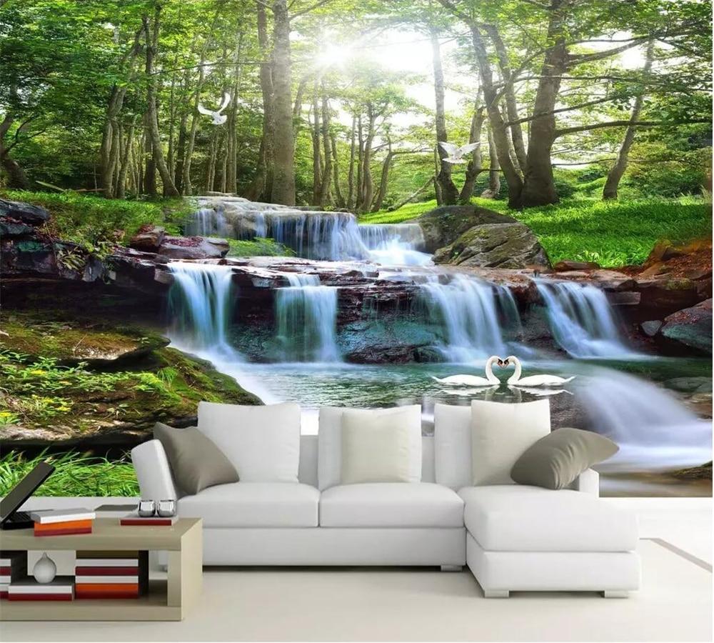 1000x900 beibehang Customized large murals 3D wallpaper flowing water wealth landscape painting waterfall living room mural 3D wallpaper. Wallpaper