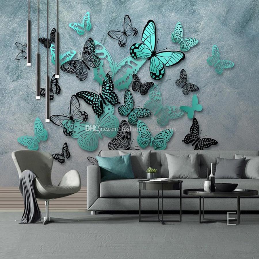 900x900 3D Butterfly Wallpaper Modern Minimalist Wall Mural Wall Paper Retro Creative Photo Wallpaper Painting Large Wall Art Ceiling Room Decor From Fashion_in_the_box, $21.76