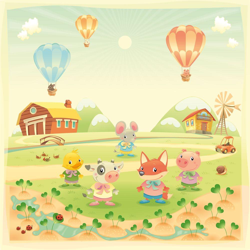 1000x1000 Photo Wallpaper For Kids. Farm Animals Wallpaper