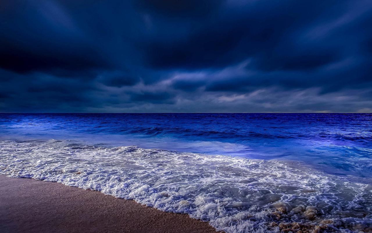 1280x800 Beach, twilight, darkness, night, evening, coast, dusk, cloudy wallpaper • Wallpaper For You HD Wallpaper For Desktop & Mobile