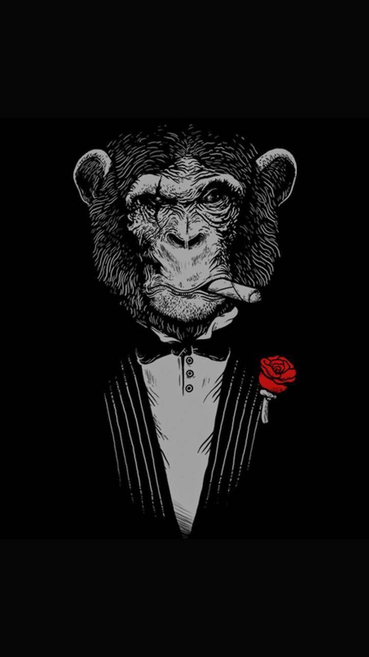 720x1280 Scare Monkey. Monkey wallpaper, Monkey art, Swag wallpaper