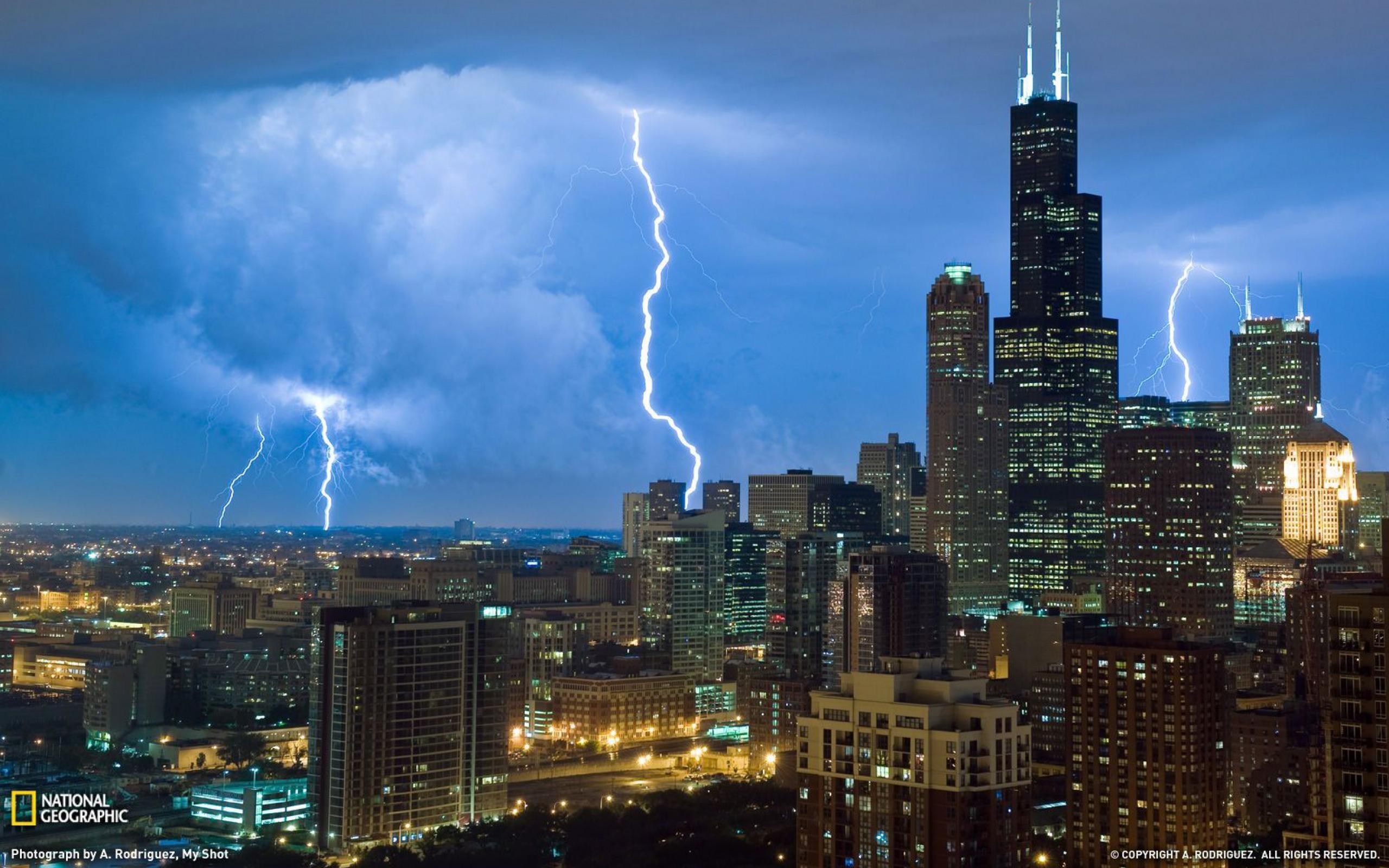2560x1600 usa, Chicago, Illinois, City, Skyscrapers, Lightning, Photo, National, Geographic, Storm Wallpaper HD / Desktop and Mobile Background