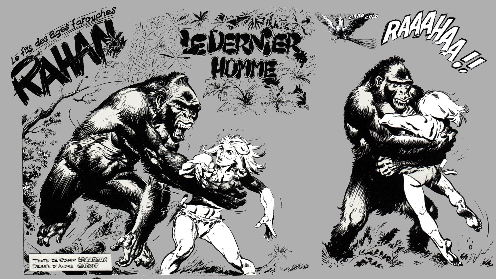 1920x1080 Rahan Fighting A Gorilla Wallpaper Art