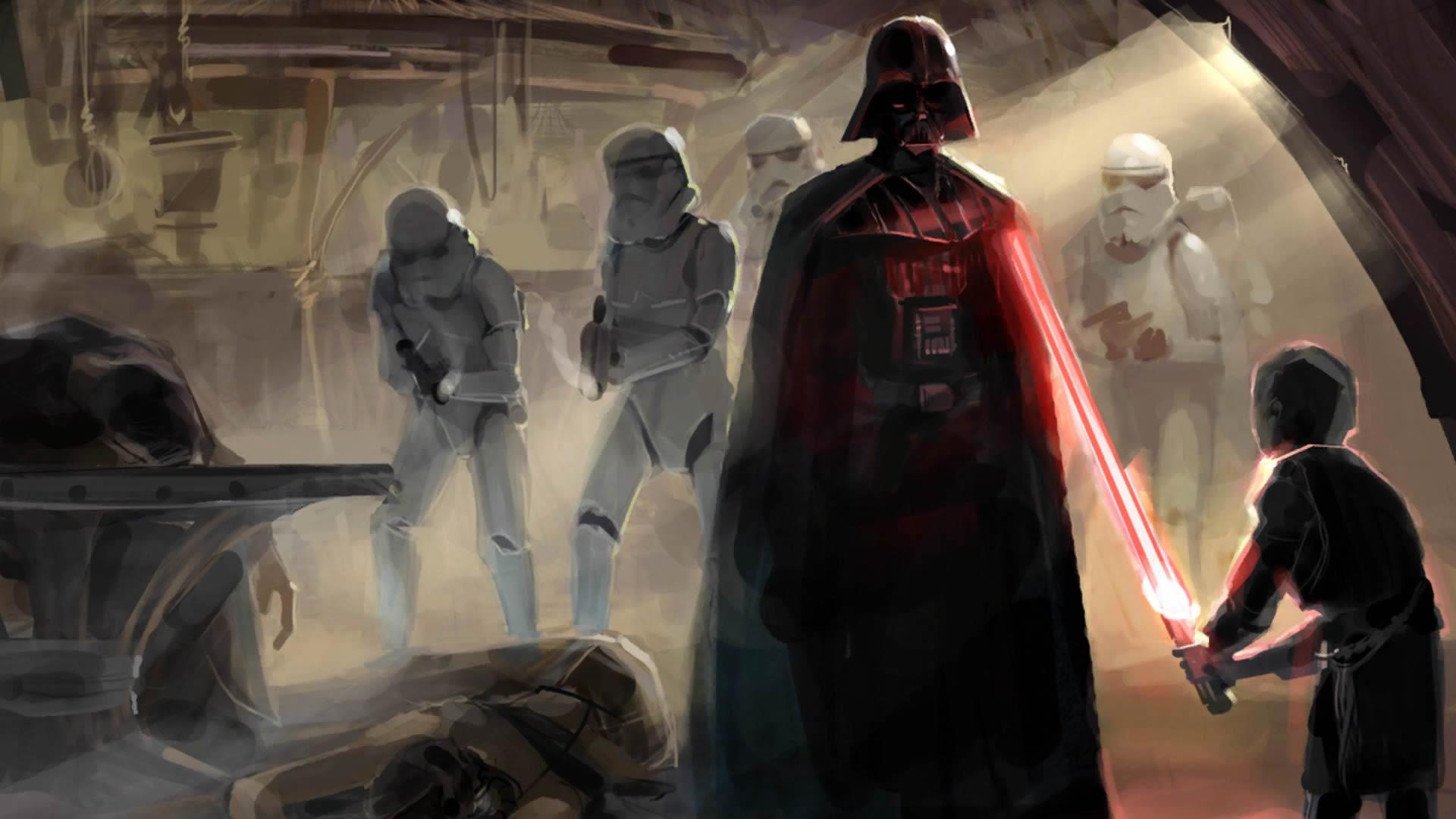 1920x1080 #Star Wars, #Darth Vader, #science fiction, #stormtrooper, wallpaper HD Wallpaper