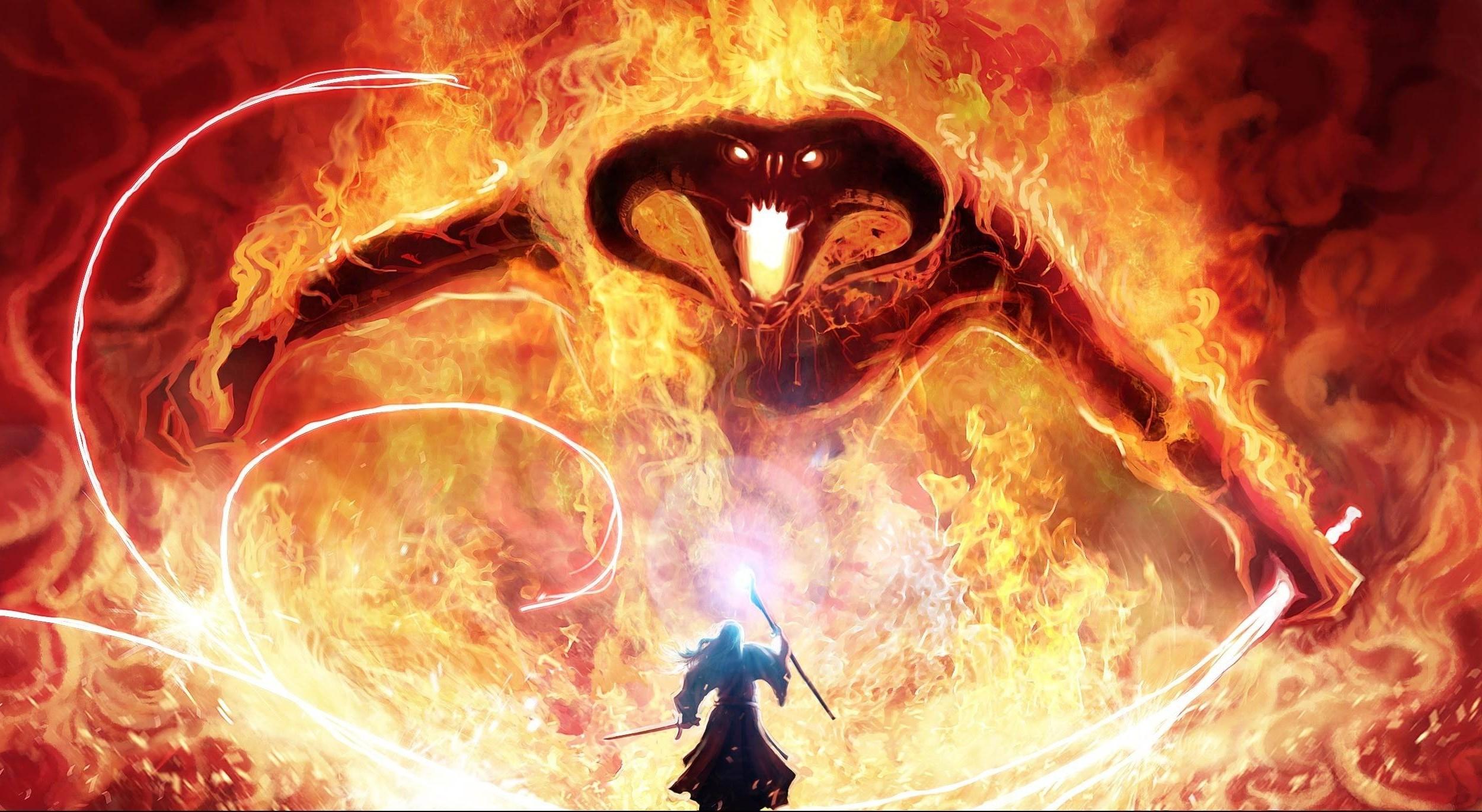 2500x1370 1920x1080 balrogs the lord of the rings fantasy art gandalf gates of moria mines of moria wallpaper JPG 441 kB