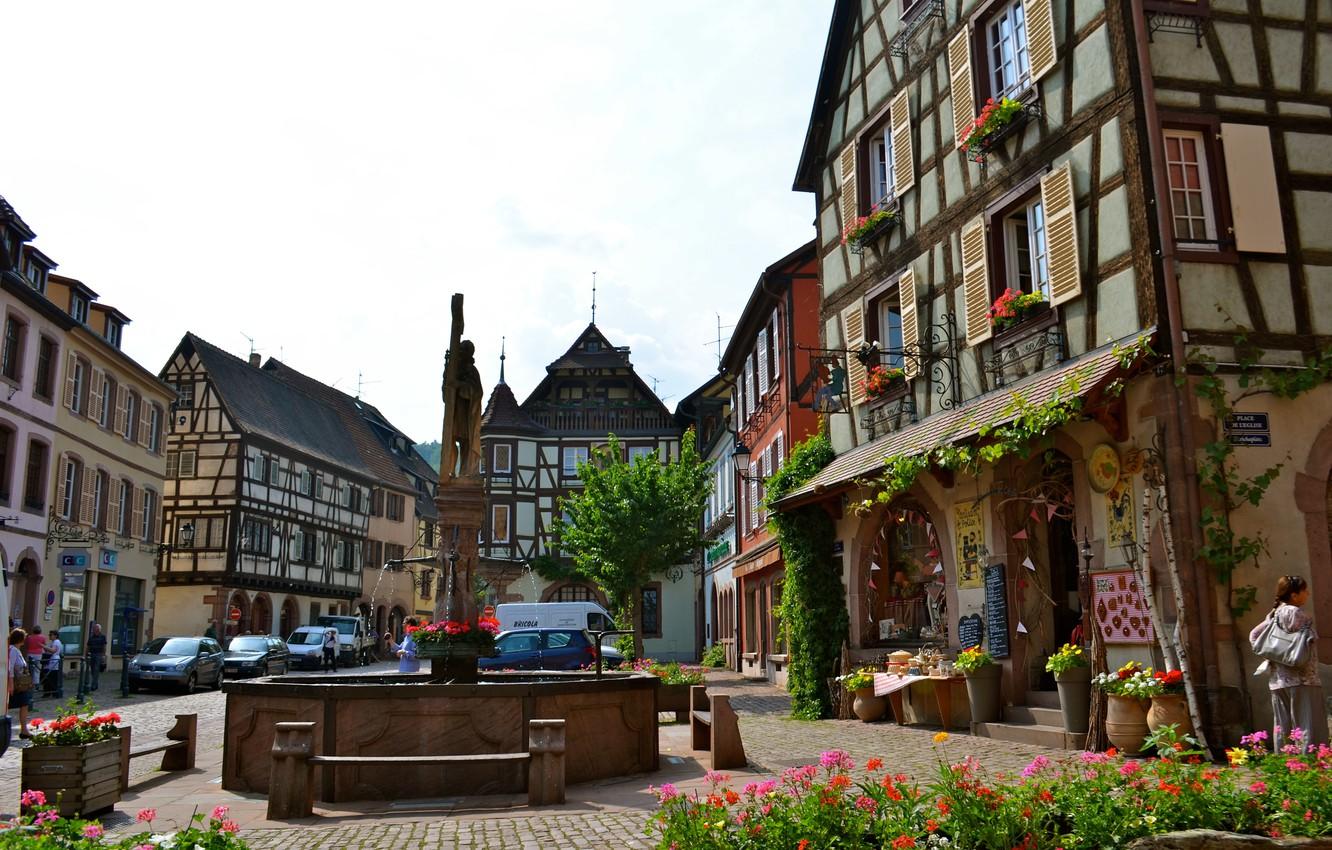 1332x850 Wallpaper City, Nature, Beautiful, Green, Landscape, France, View, Land, Village, Town, Campaign, Architecture, Country, Architectural, Eguisheim, Burgh image for desktop, section город