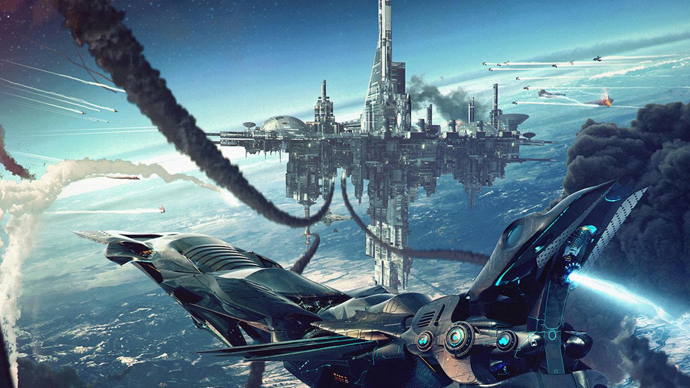 1366x768 Sci Fi Spaceship Wallpaper and Background Imagex768
