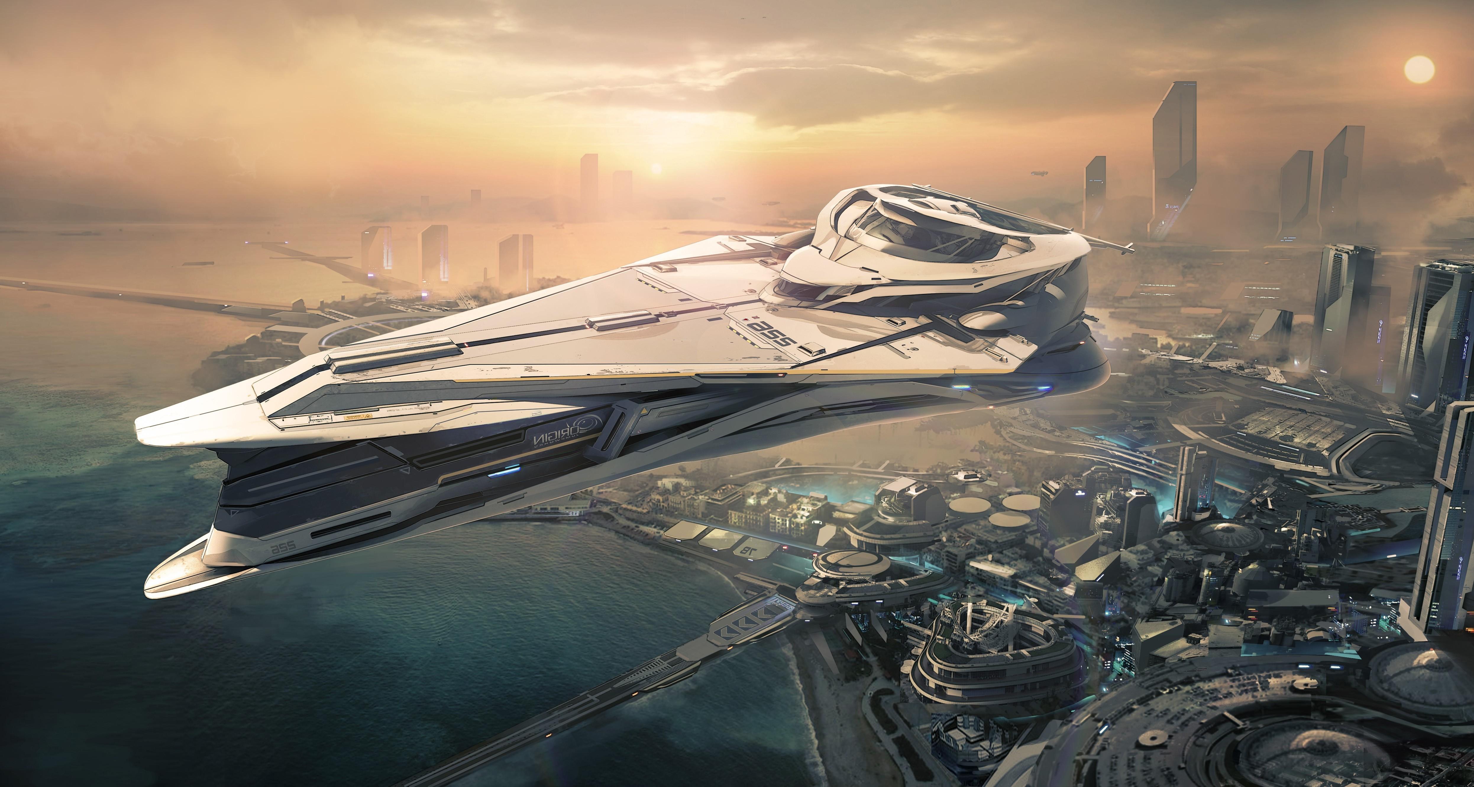 4984x2663 Sci Fi Space Ship Concept Art