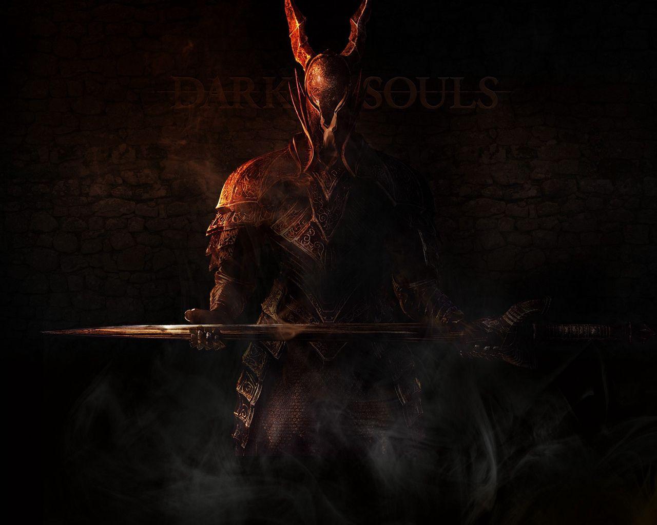 1280x1024 Download wallpaper 1280x1024 dark souls, knight, undead, weapons