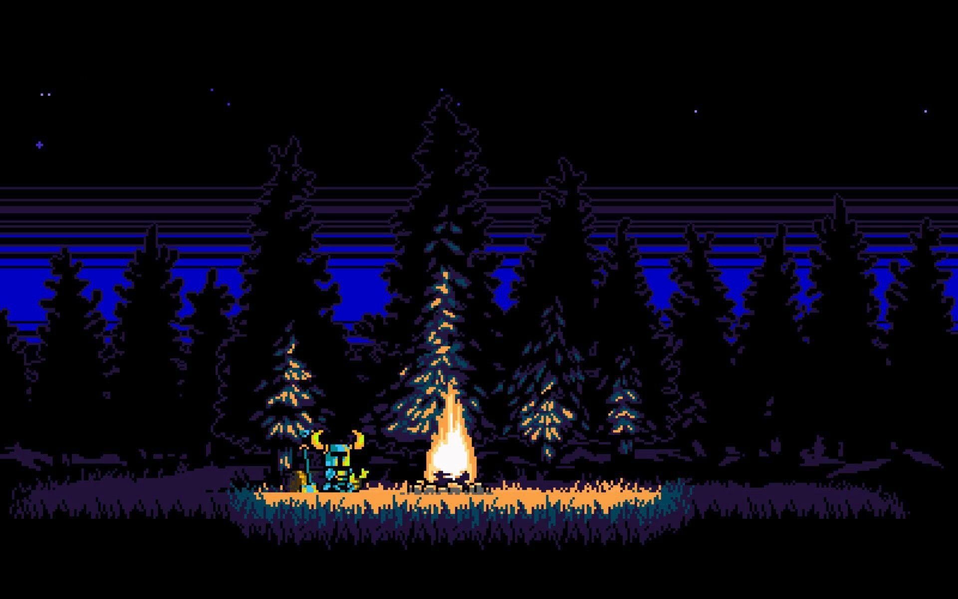 1920x1200 Shovel Knight by a Campfire [1920x1200]