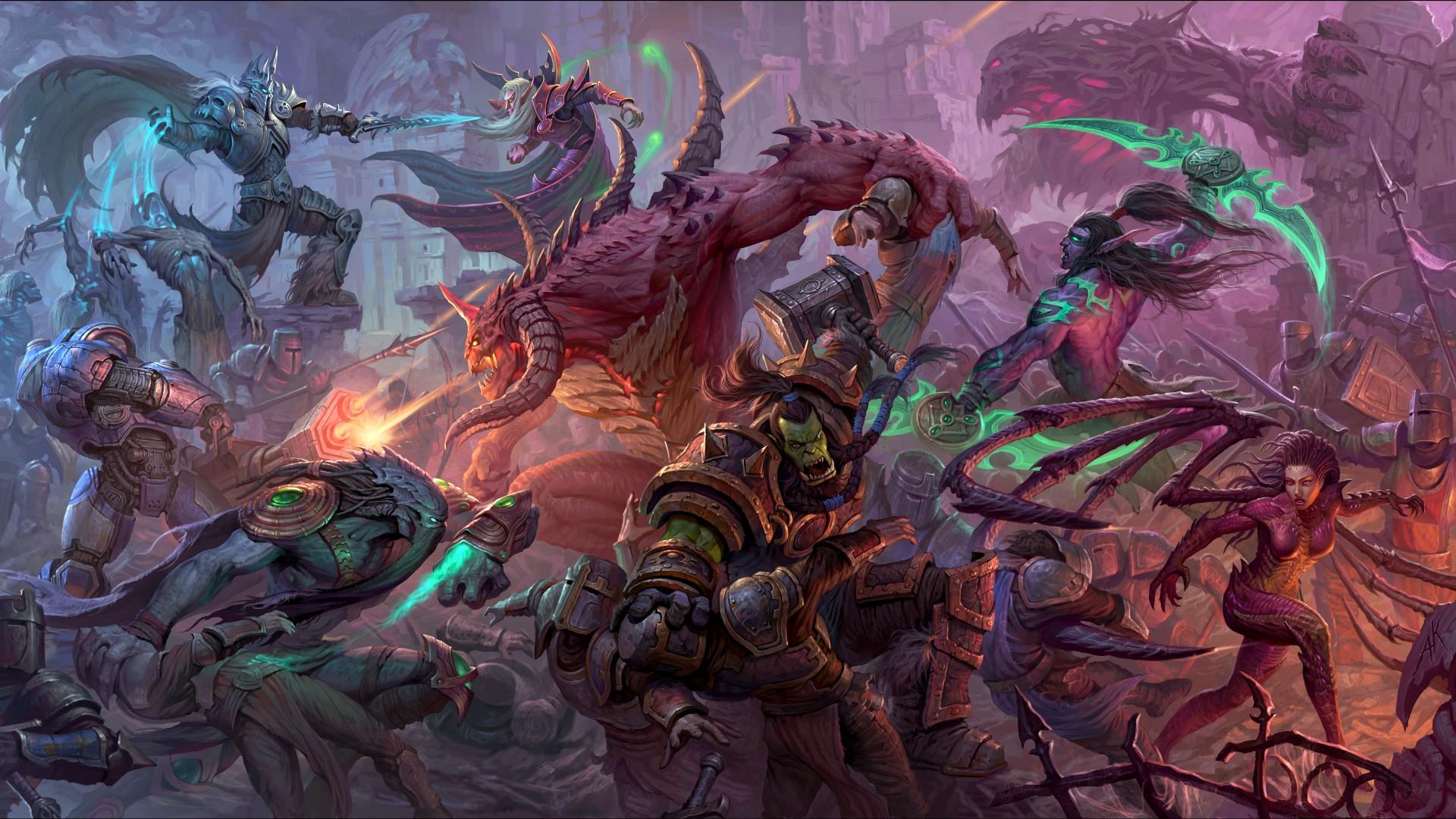 1920x1080 heroes of the storm, Thrall, Lich King, Kaelthas, Illidan Stormrage, Zeratul, Kerrigan, Tychus Findlay, Battle Wallpaper HD / Desktop and Mobile Background