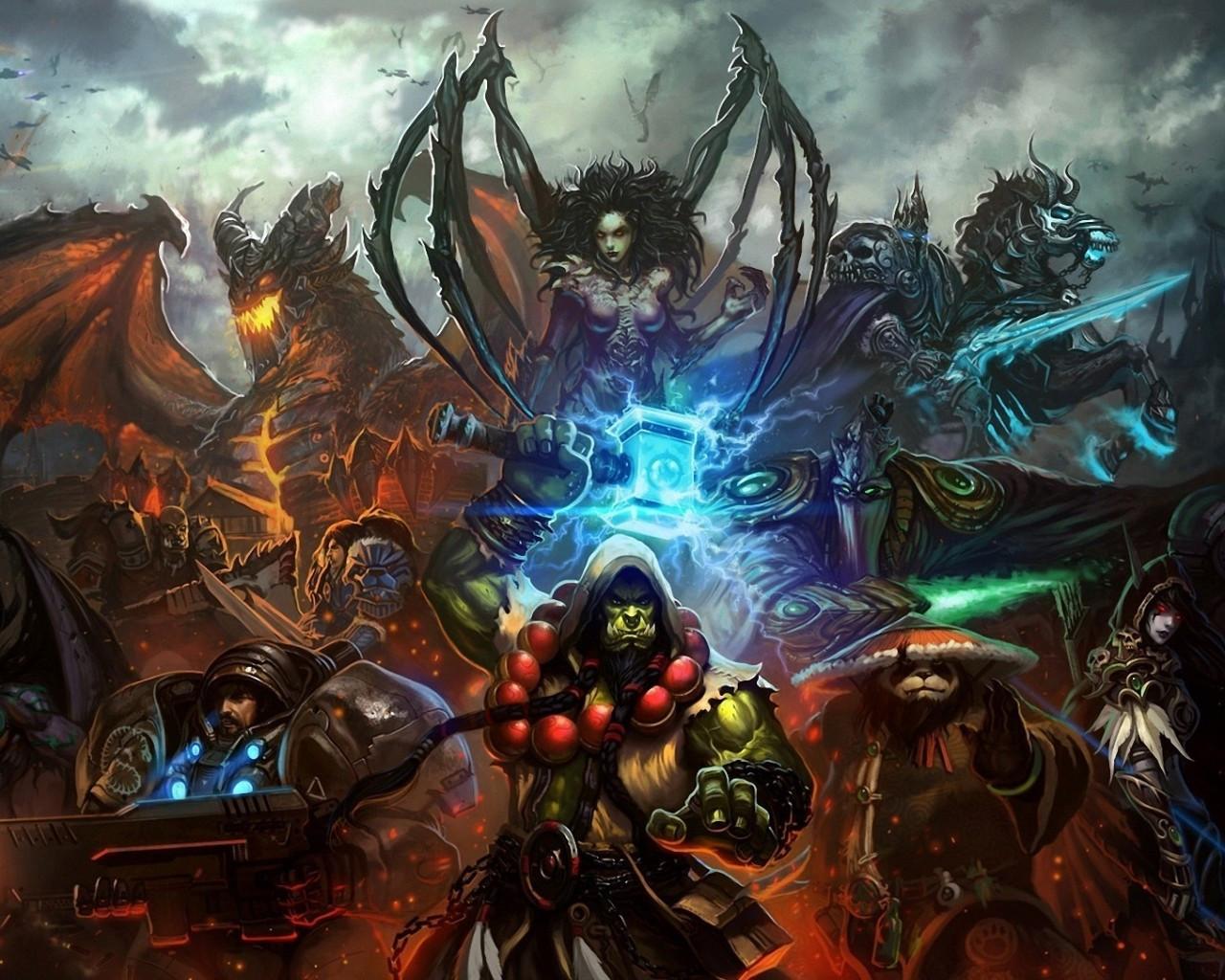 1280x1024 Download 1280x1024 World Of Warcraft, Zeratul, Thrall, Starcraft, Artwork Wallpaper