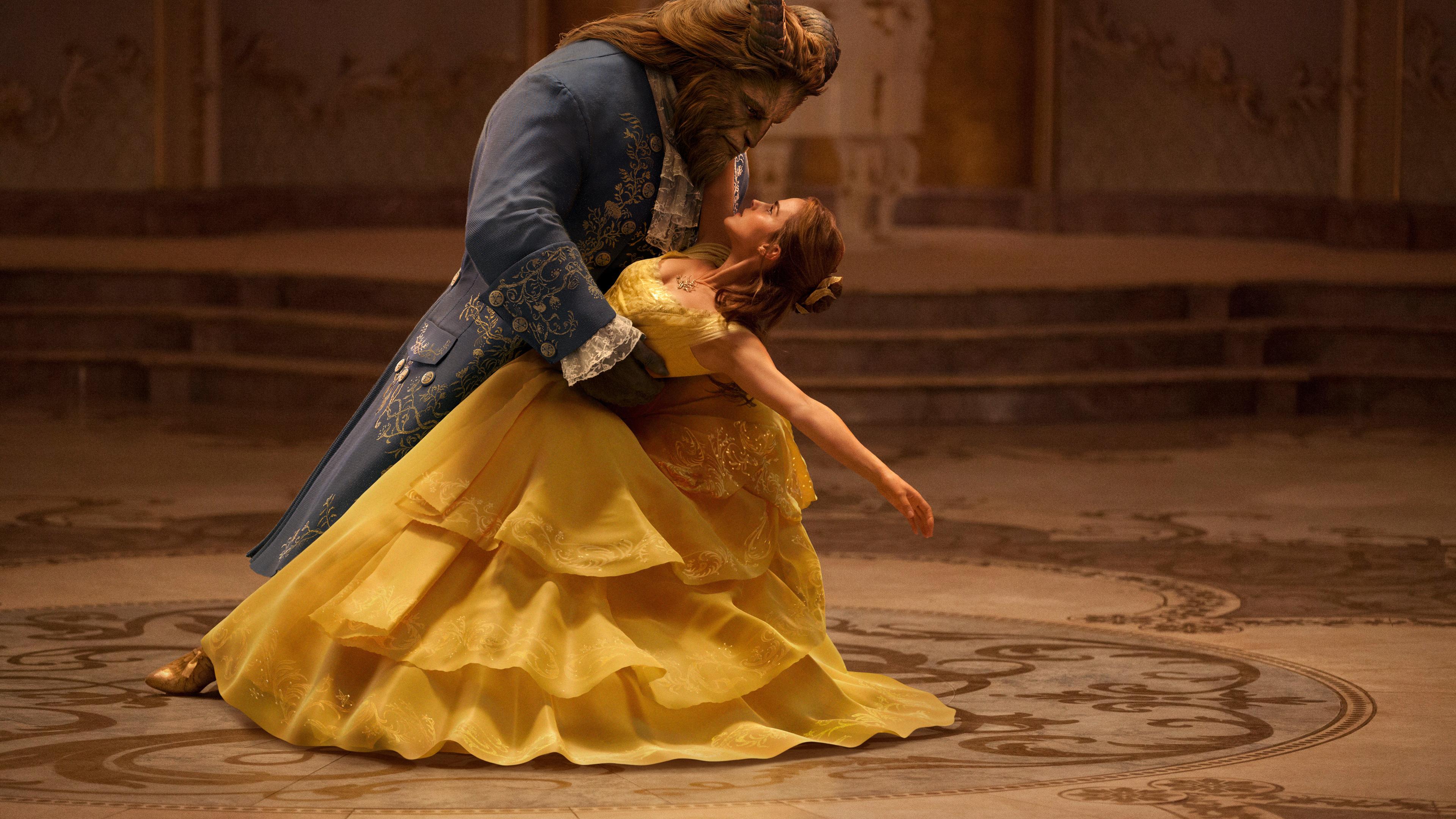 3840x2160 Wallpaper 4k Emma Watson And Dan Stevens Dancing In Beauty Beast Wallpaper