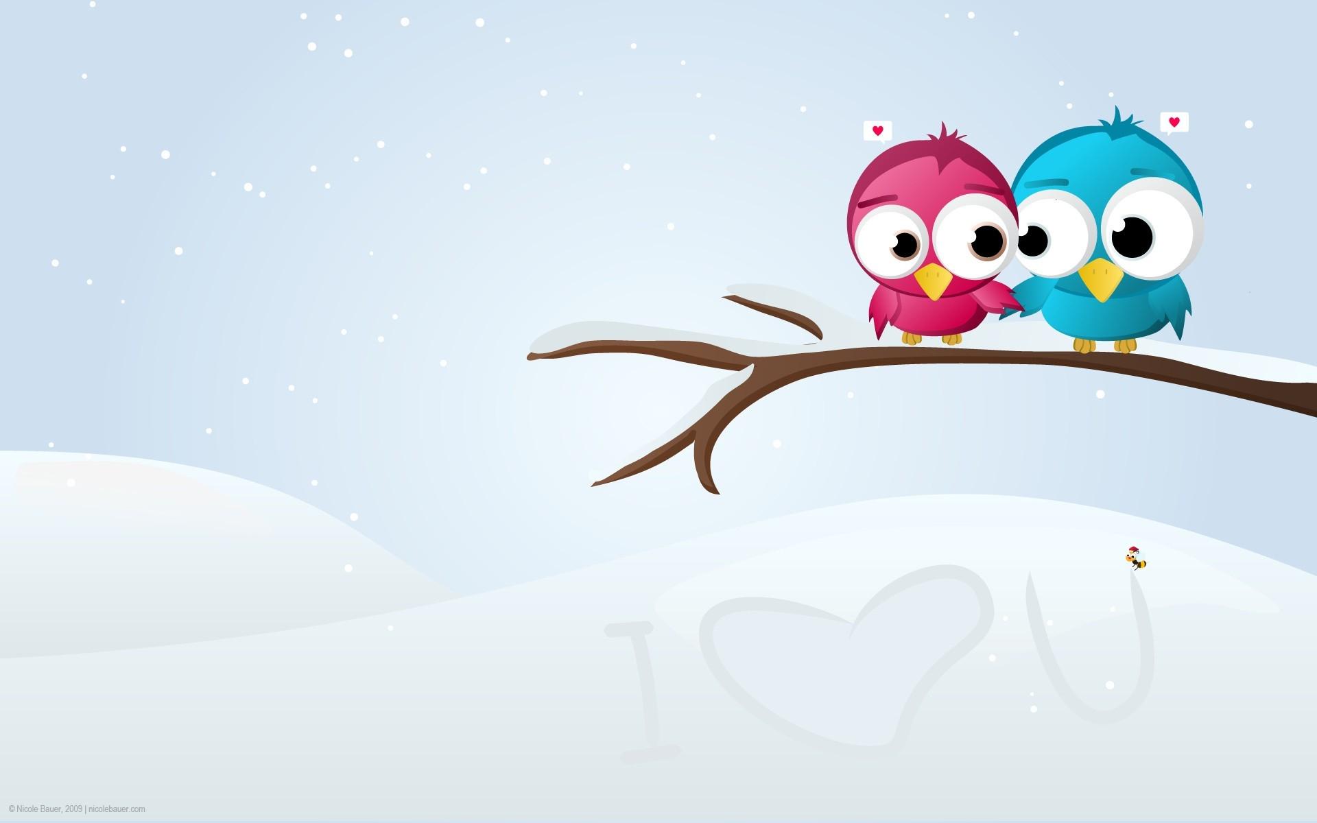 1920x1200 snow love birds digital art 1920x1200 wallpaper High Quality Wallpaper, High Definition Wallpaper