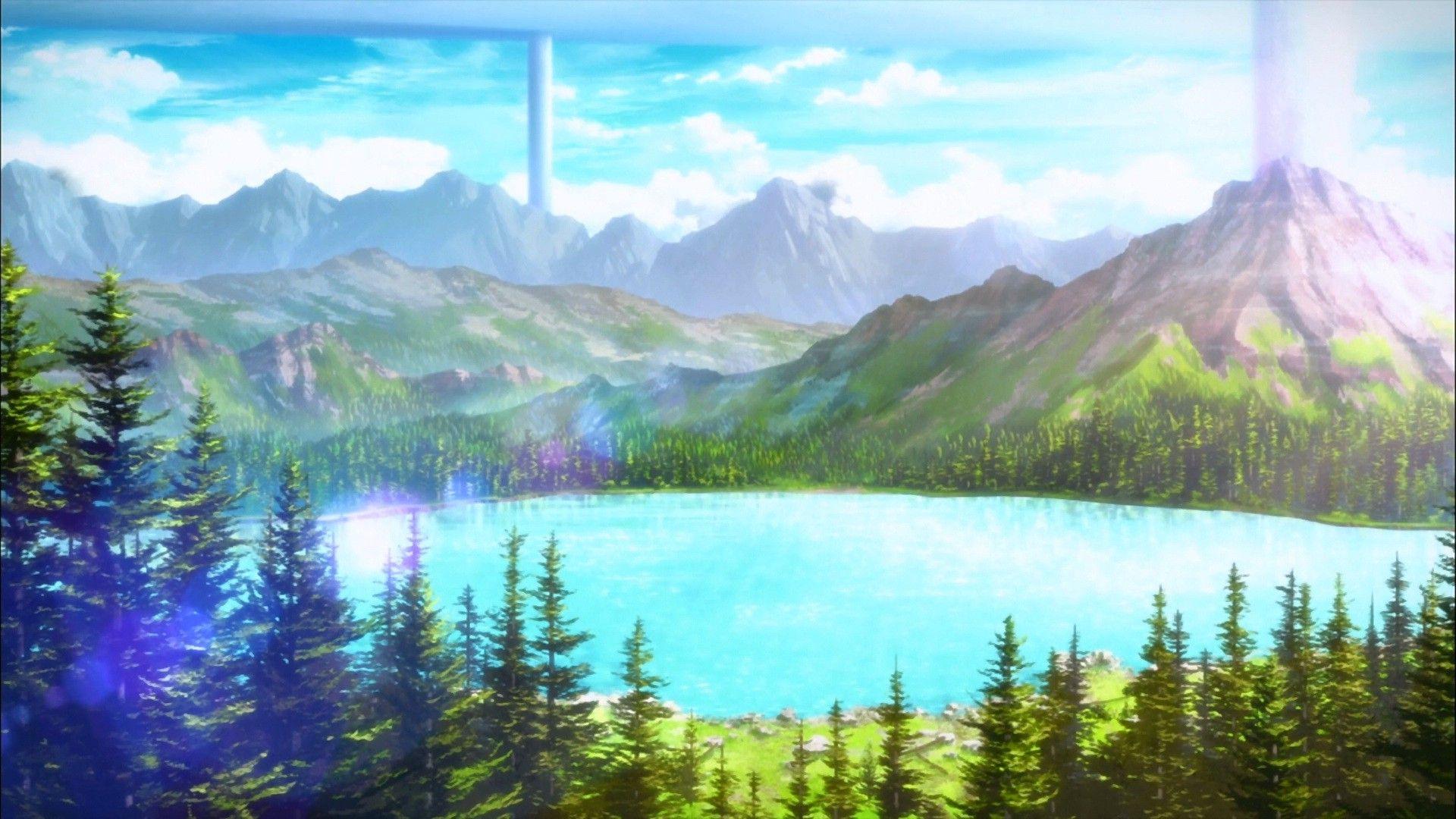 Wallpaper anime, mountains, summit, art desktop wallpaper, hd image,  picture, background, 8f0a86 | wallpapersmug