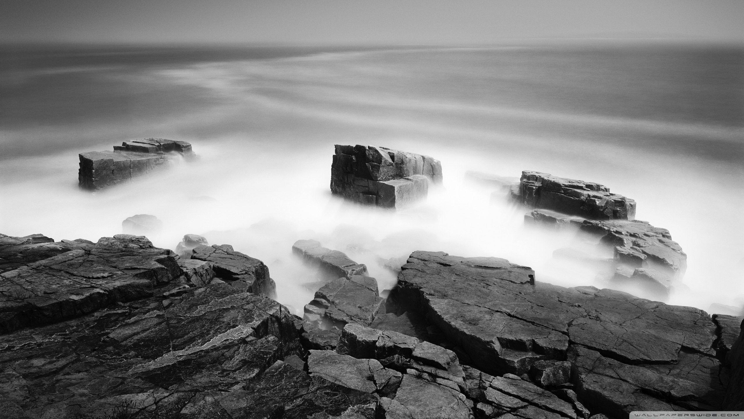 2560x1440 Black And White Sea Mist ❤ 4K HD Desktop Wallpaper for 4K Ultra HD