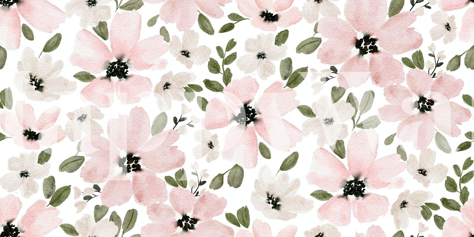 1600x800 Buy Watercolor Pink flowers wallpaper