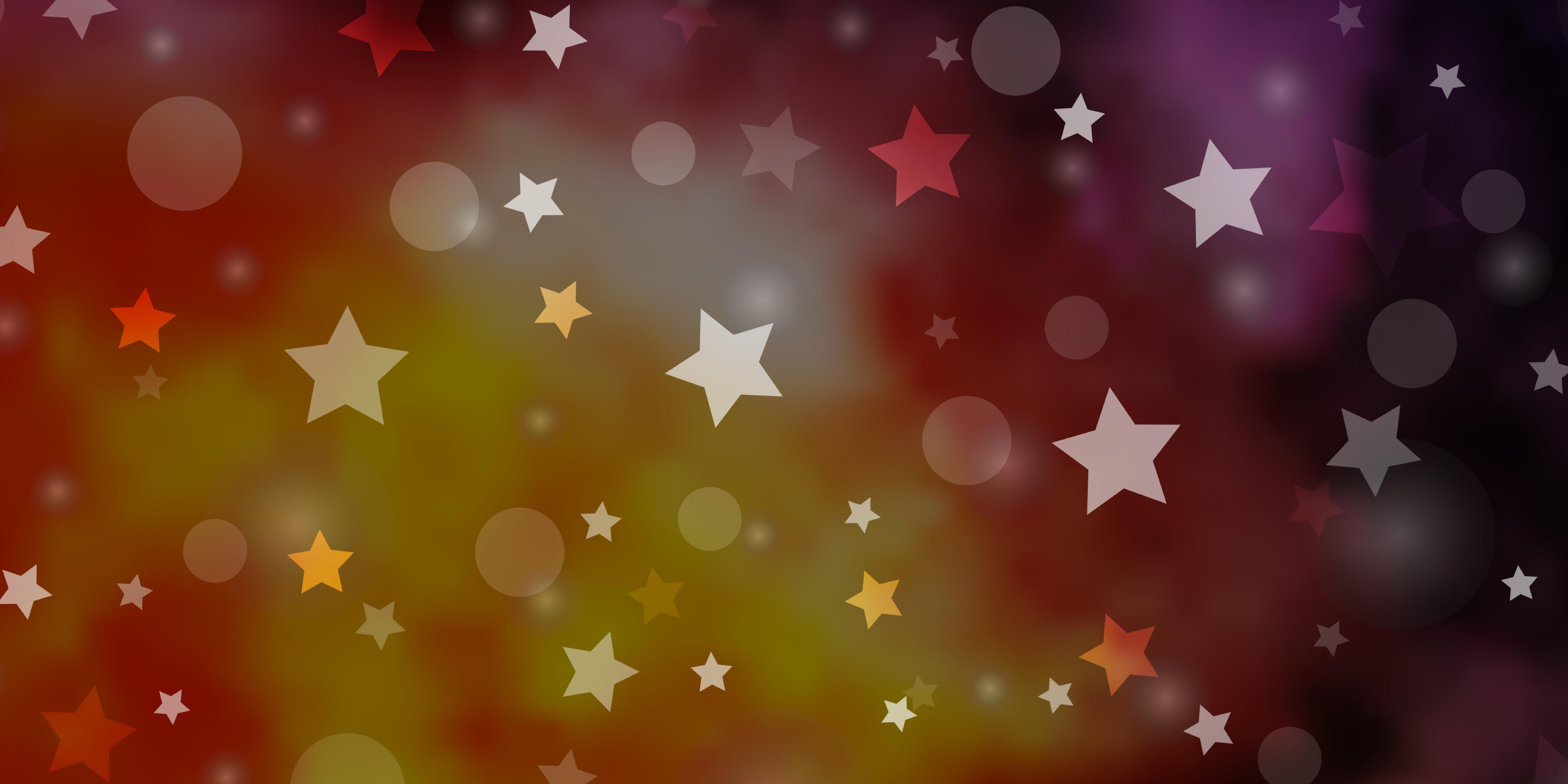 6000x3000 Light Pink Yellow vector background with circles stars Abstract illustration with colorful shapes of circles stars Pattern for design of fabric wallpaper