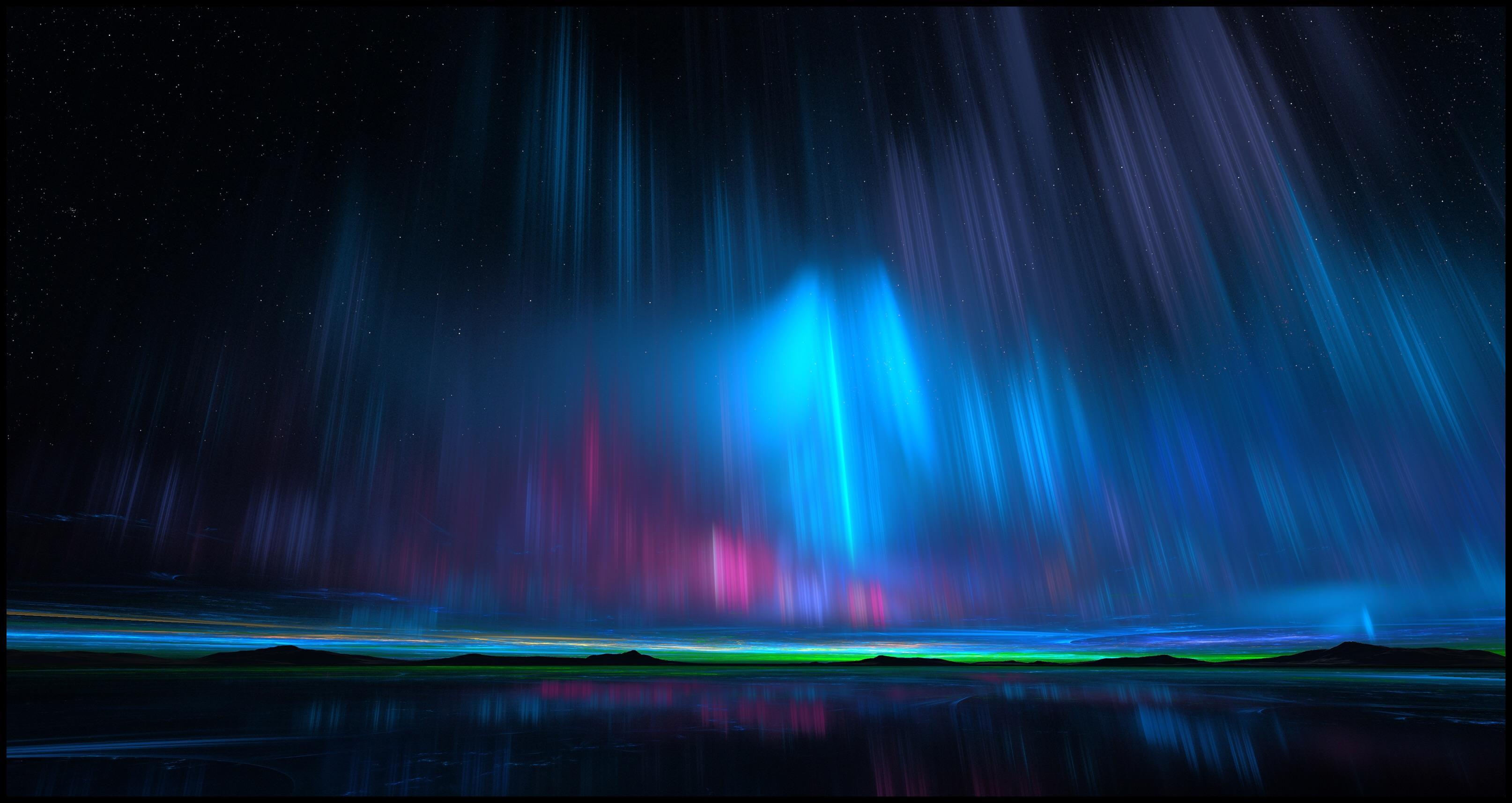 3228x1715 Northern Lights Stars 4k, HD Nature, 4k Wallpaper, Image, Background, Photo and Picture