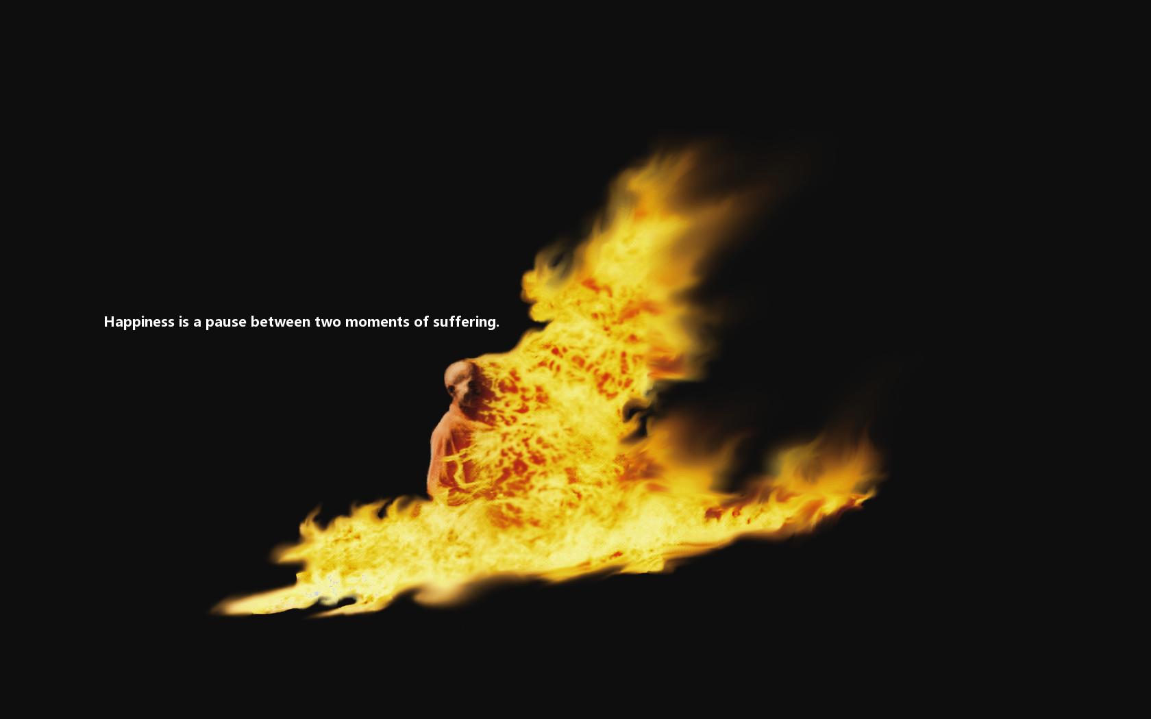 1680x1050 Burning Monk Wallpaper and Background Imagex1050