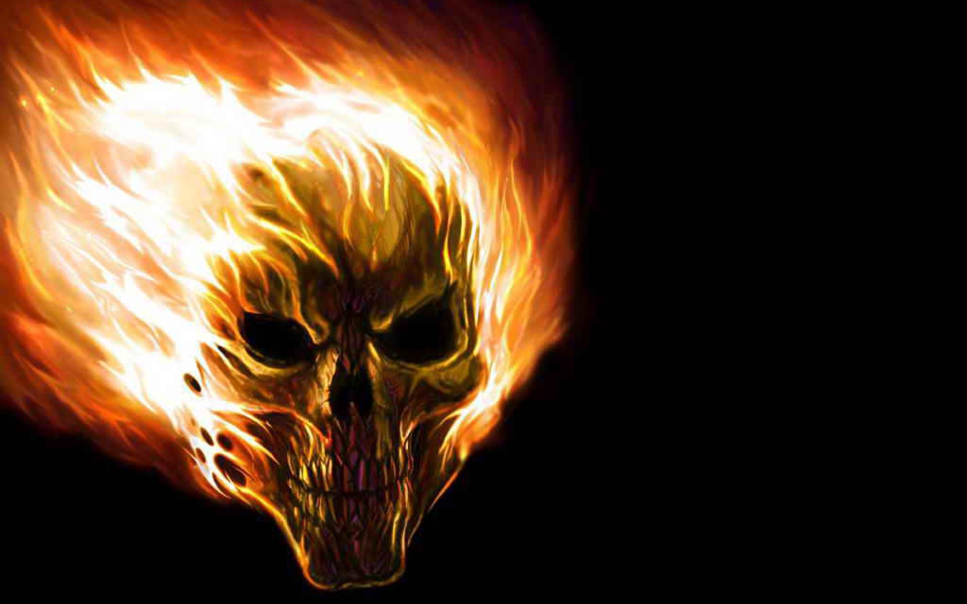 1920x1200 flaming skull HD wallpaper, background