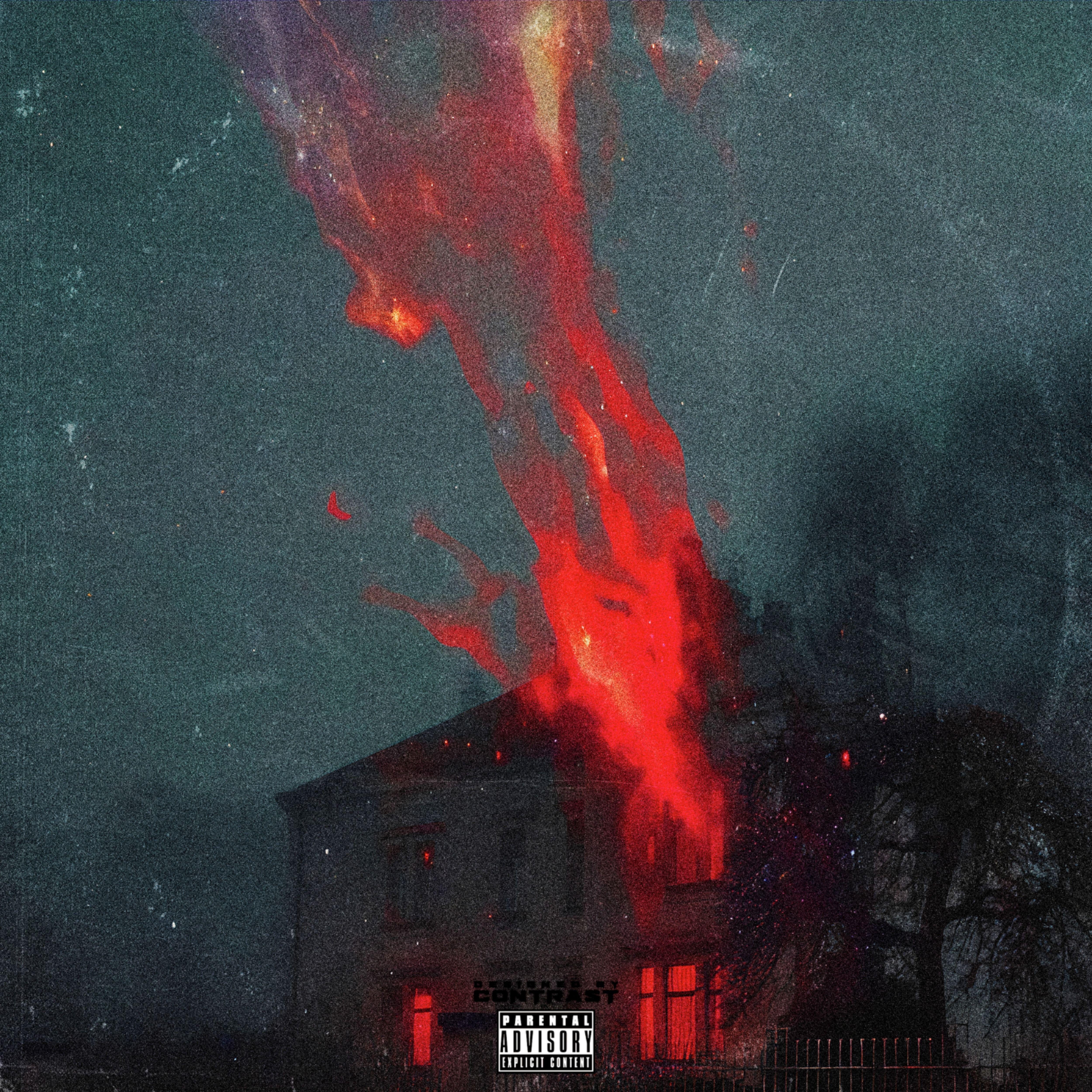 5000x5000 Burning house coverart concept. Cover art design, Album cover design, Neon wallpaper