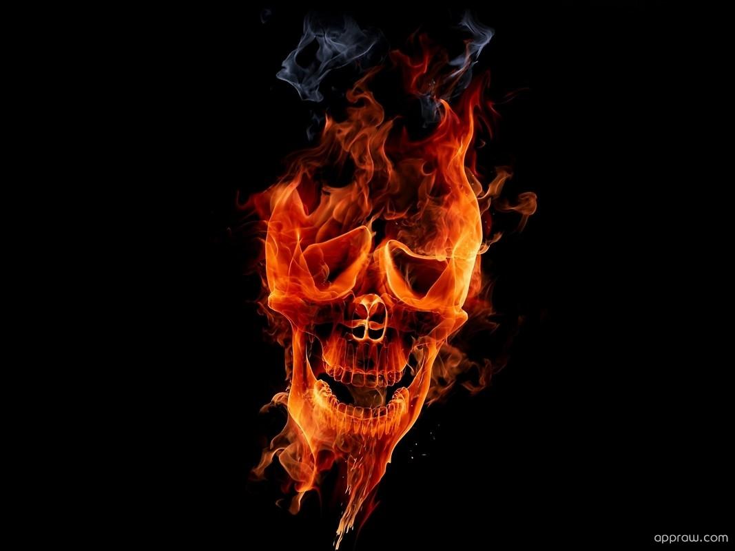 1067x800 Flame Skull Wallpaper download HD Wallpaper
