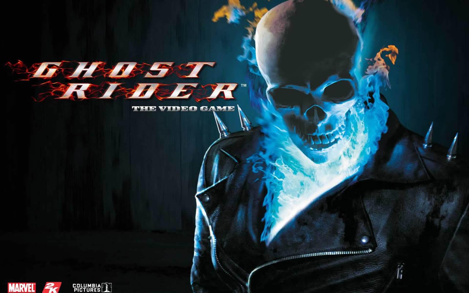 1920x1200 Blue Flame Skull Rider Wallpaper