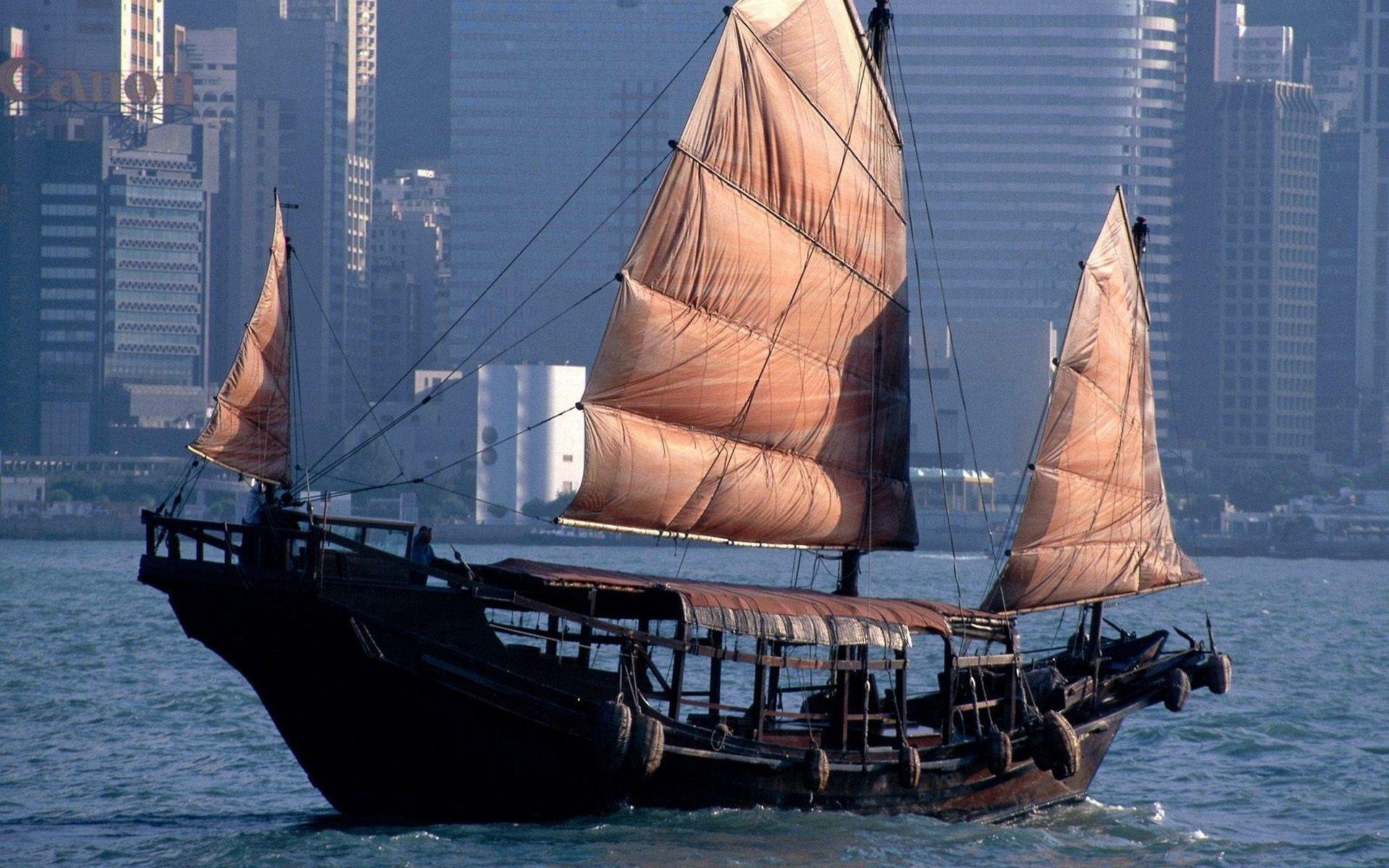 1920x1200 Junk Boats Wallpaper