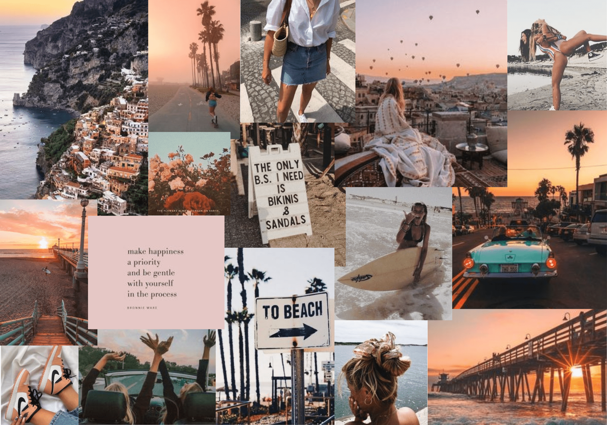 2000x1400 Aesthetic Summer Collage Laptop Wallpaper