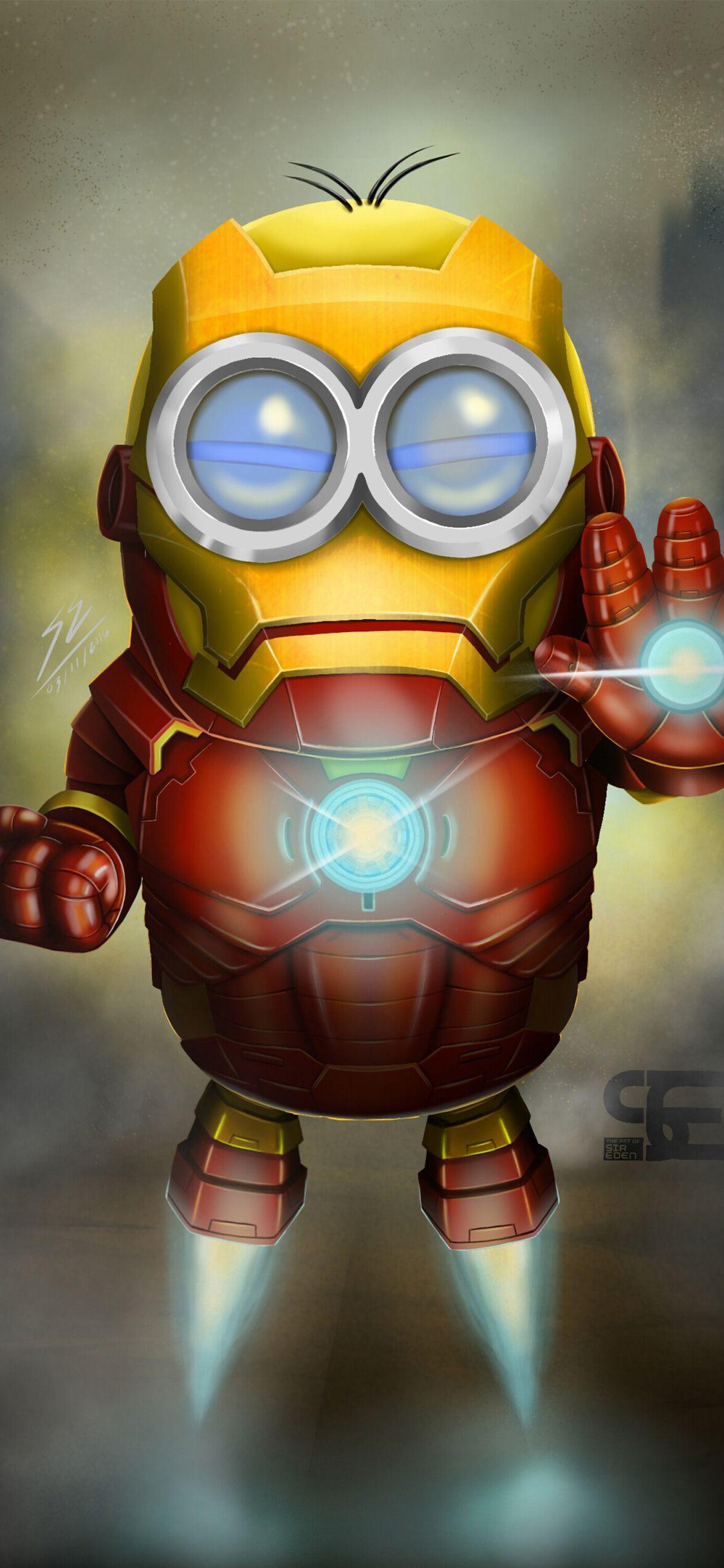 1125x2436 Iron Man X Minion Wallpaper