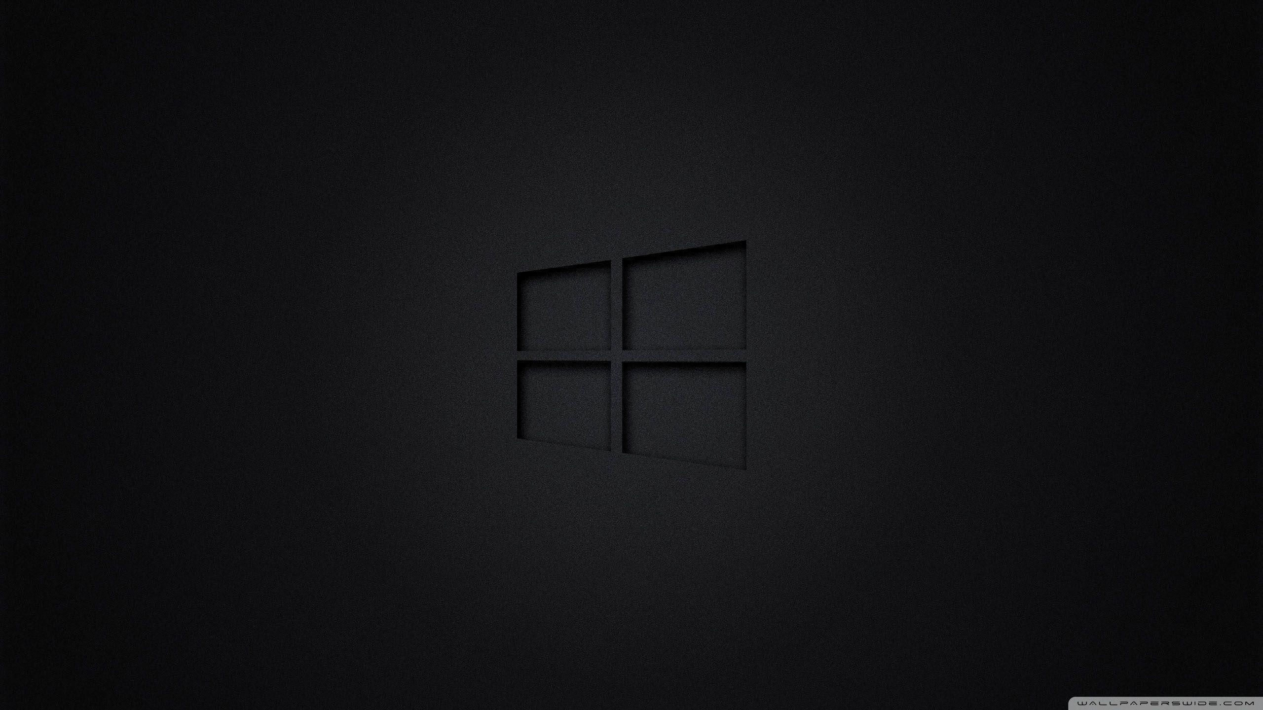 2560x1440 Black Windows 10 HD Wallpaper