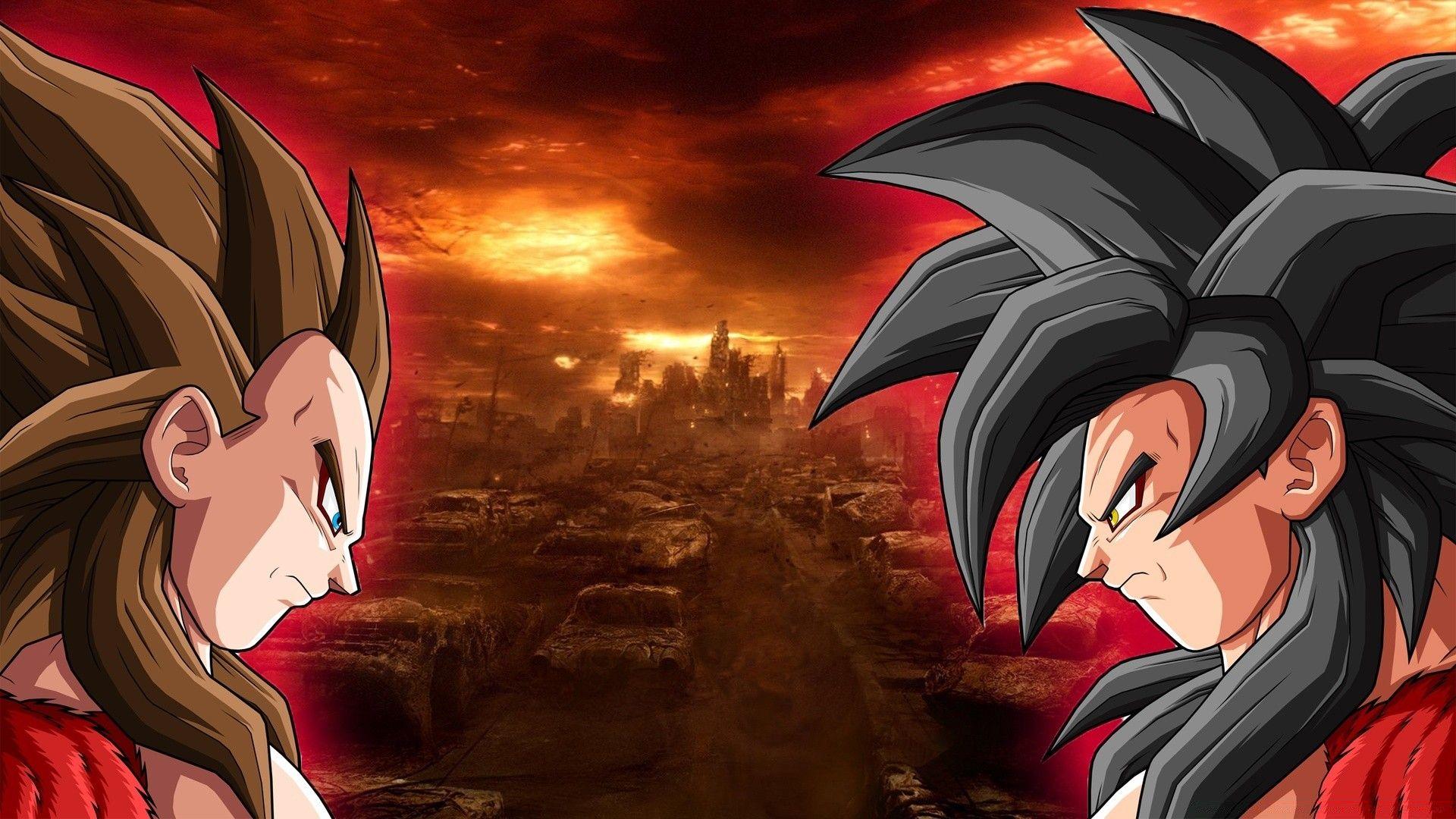 1920x1080 DBZ SS4 Goku vs Vegeta. Android wallpaper for free
