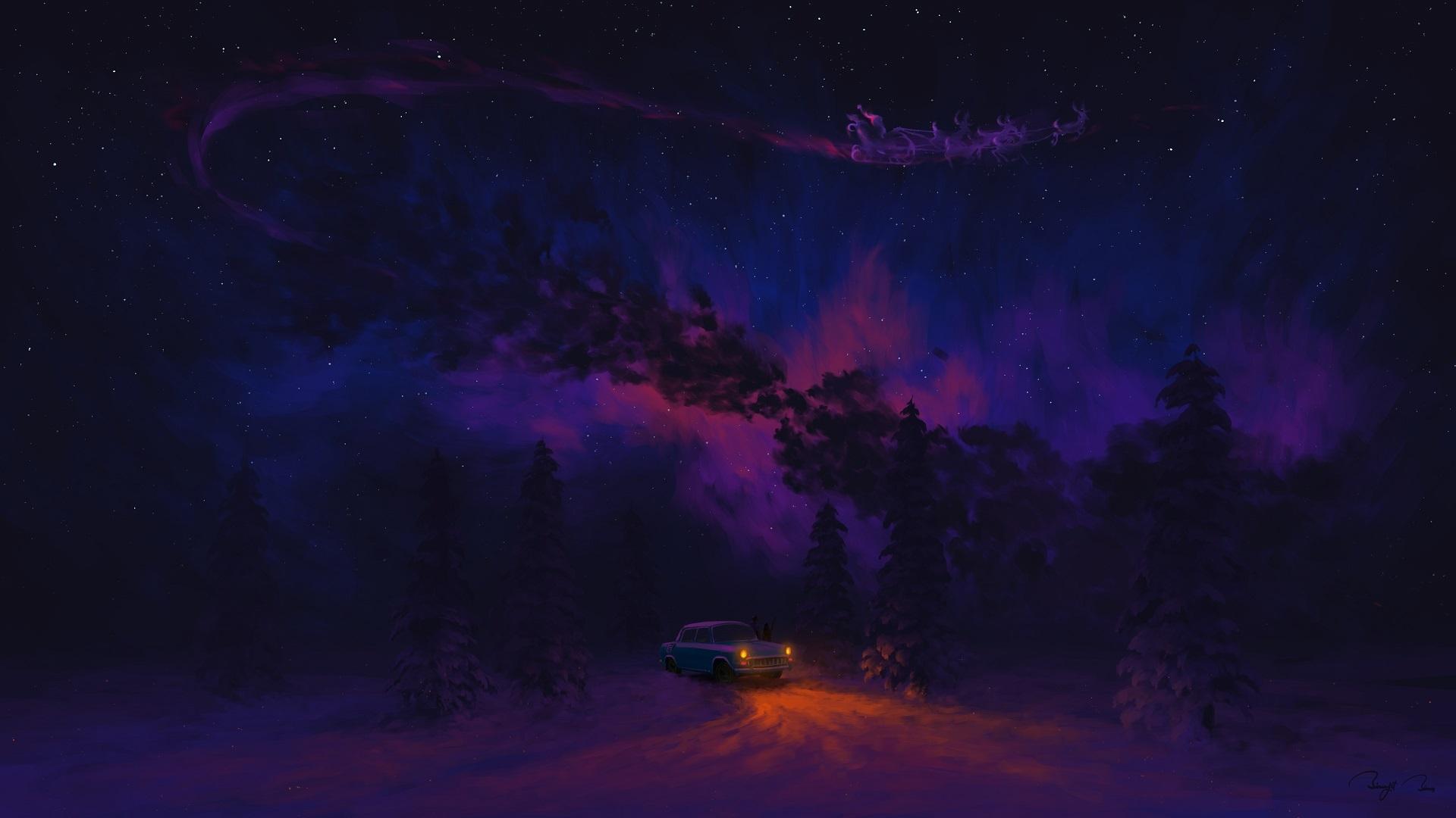 1920x1080 A Dreamy Christmas Night Wallpaper, HD Nature 4K Wallpaper, Image, Photo and Background