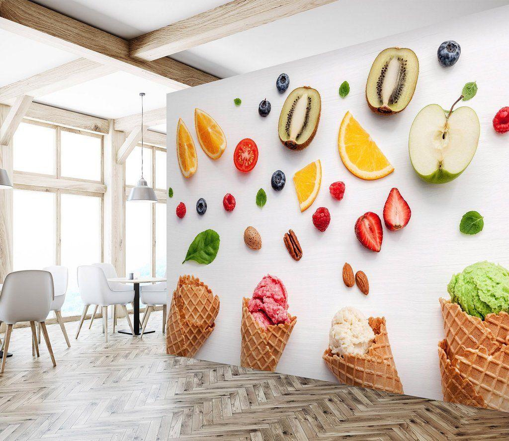 1024x888 3D Kiwi Orange Ice Cream 4578. AJ Wallpaper. Orange ice cream, Juice bar design, Juice bar interior