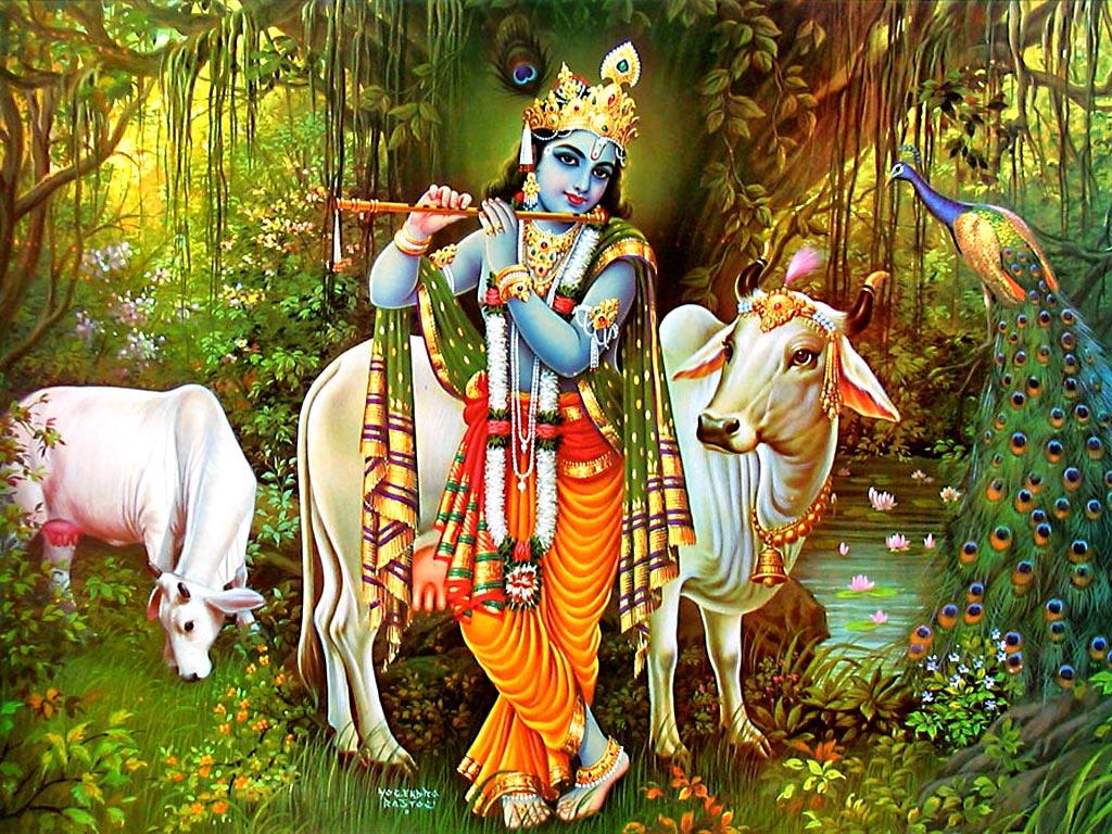 1024x768 Lord Krishna And Arjuna HD Wallpaper