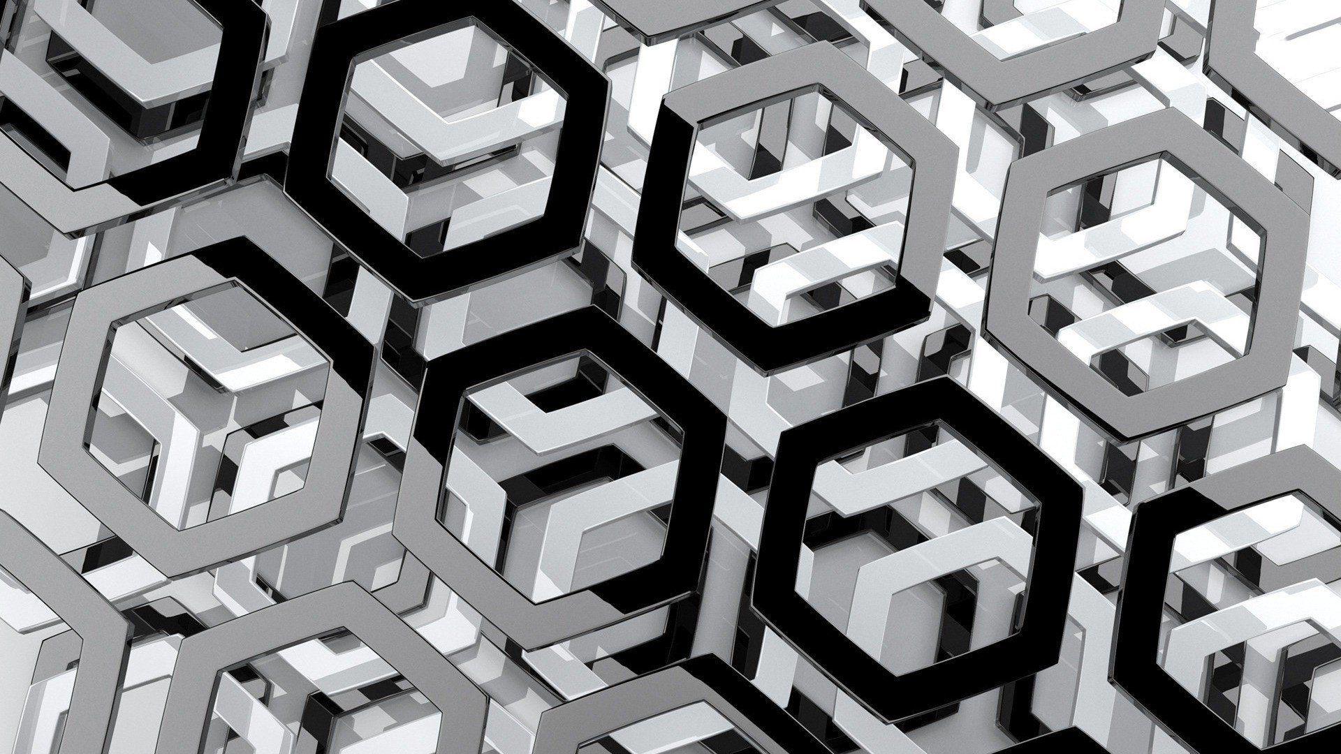 1920x1080 Abstract black and white hexagons monochrome wallpaperx1080. Hexagon wallpaper, Black wallpaper, Monochrome wallpaper