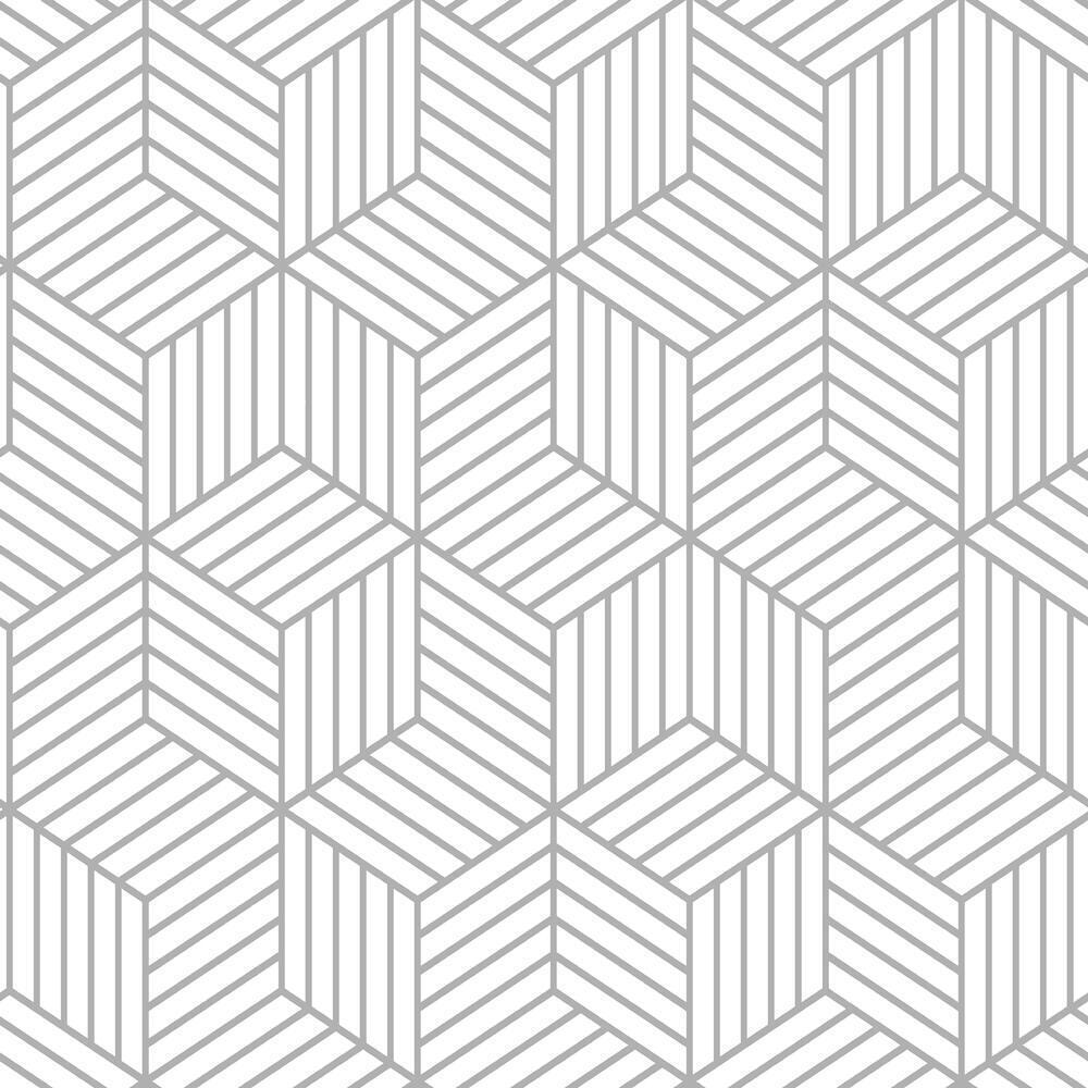 1000x1000 Striped Hexagon Peel and Stick Wallpaper
