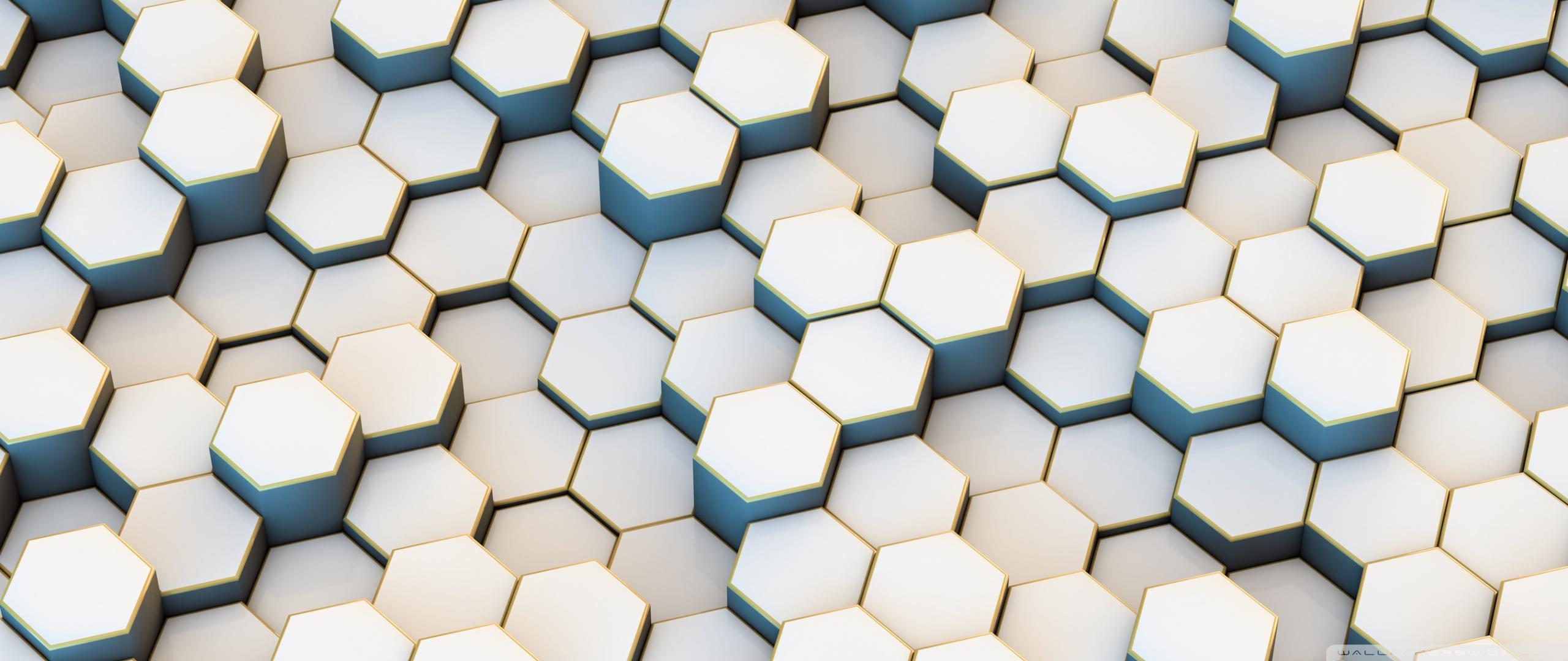 2560x1080 White Hexagons Background Ultra HD Desktop Background Wallpaper for 4K UHD TV : Widescreen & UltraWide Desktop & Laptop : Multi Display, Dual Monitor : Tablet