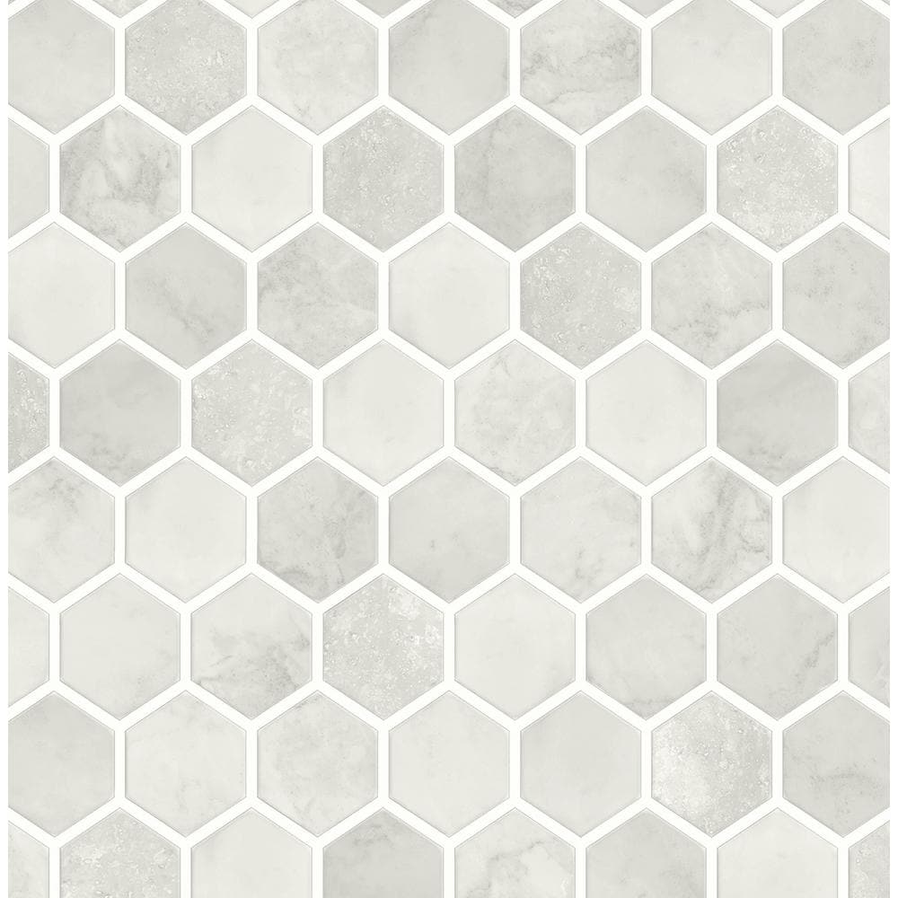 1000x1000 NextWall Faux Cream Neutral Inlay Hexagon Geometric 20.5 In. X 18 Ft. Peel And Stick Wallpaper NW38606 Home Depot