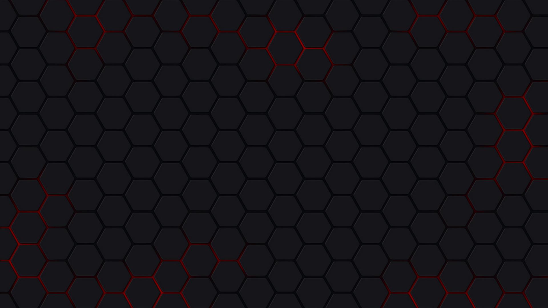 1920x1080 1920x1080 Black background, mesh, red, hexagons