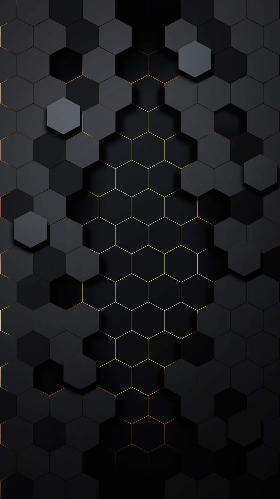 900x1600 Black Hexagon IPhone Wallpaper